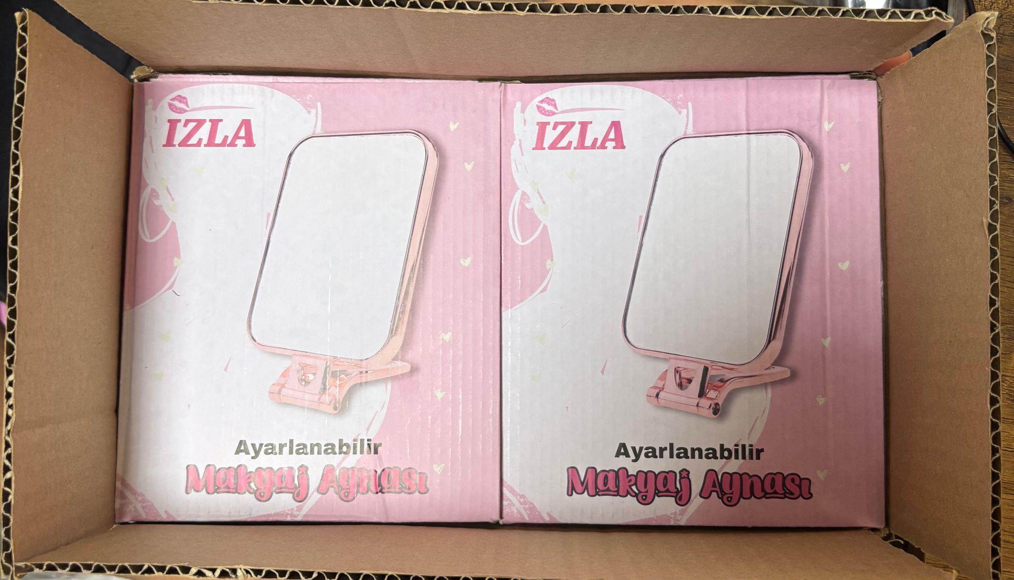 Kare Çift Taraflı Büyüteçli Makyaj Aynası 16x13cm