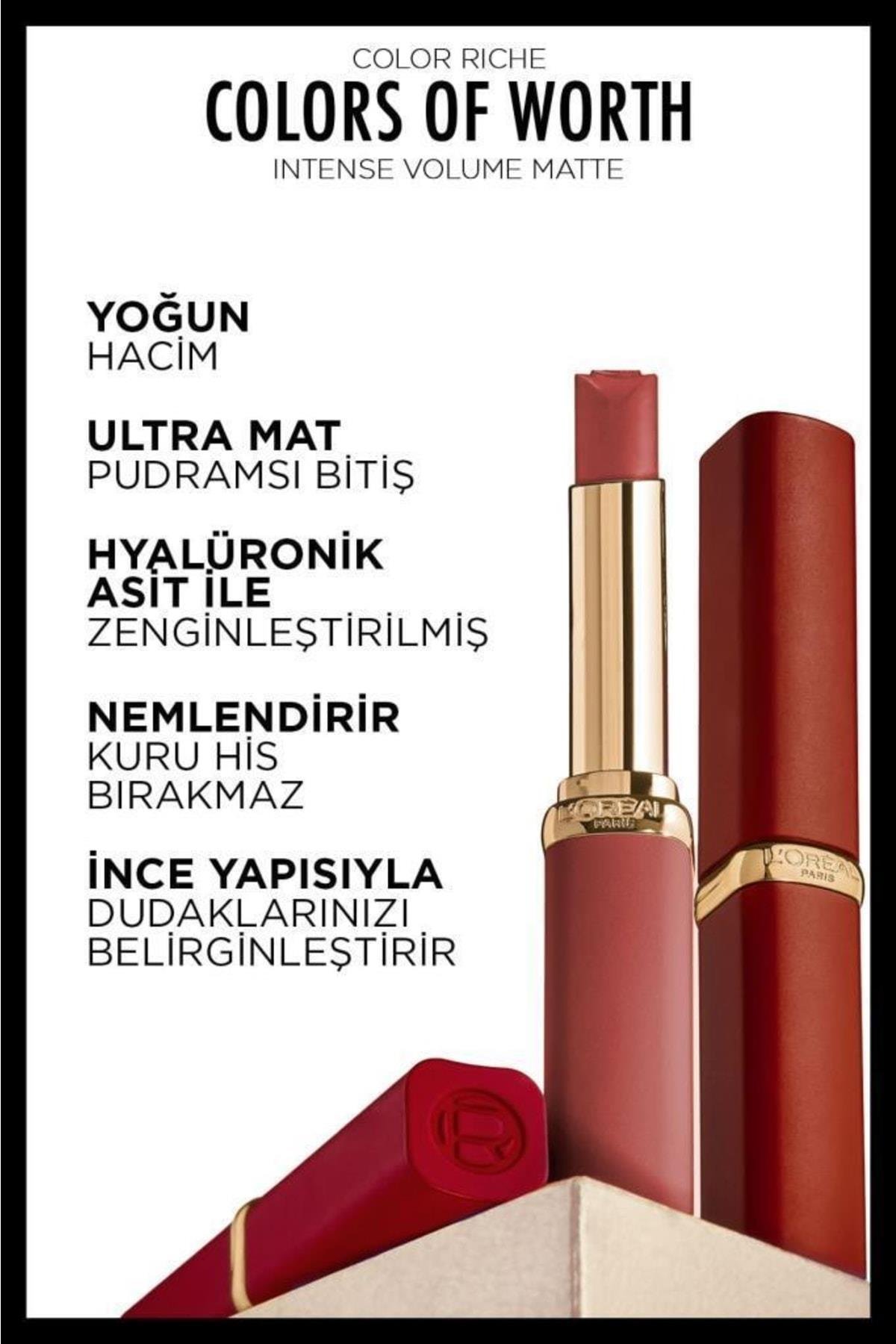 L'Oreal Paris Color Riche Colors Of Worth Intense Volume Matte Ruj