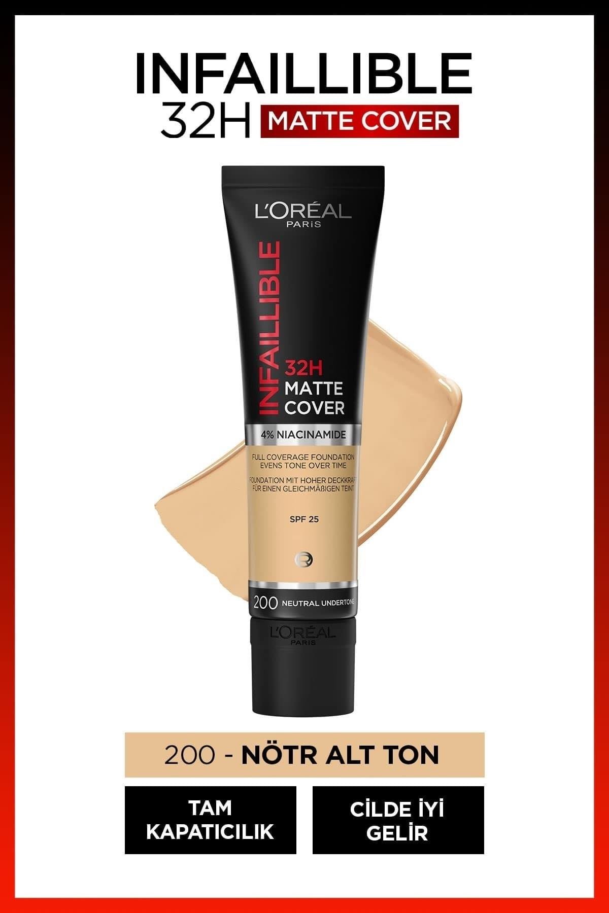 L'Oreal Paris Infaillible 32h Matte Cover Yüksek Kapatıcı Fondöten