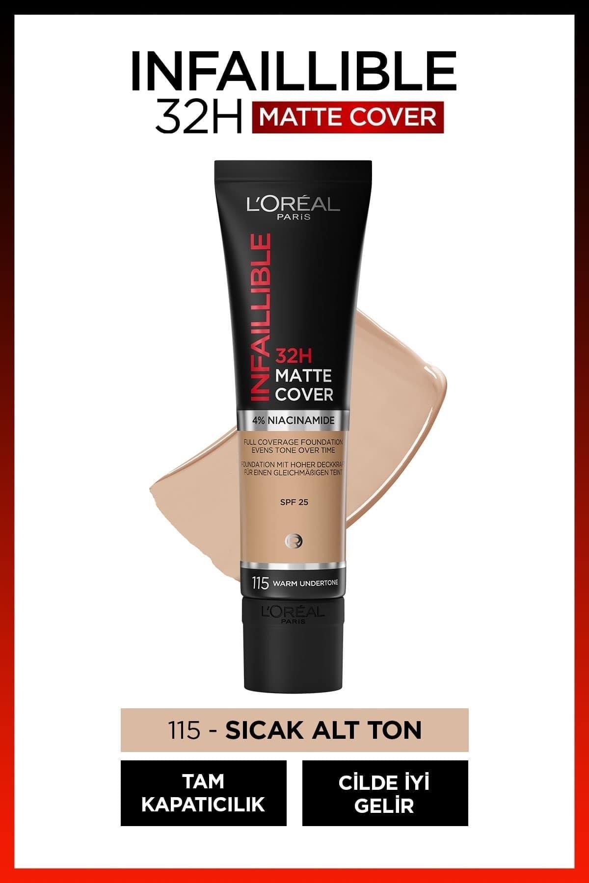 L'Oreal Paris Infaillible 32h Matte Cover Yüksek Kapatıcı Fondöten