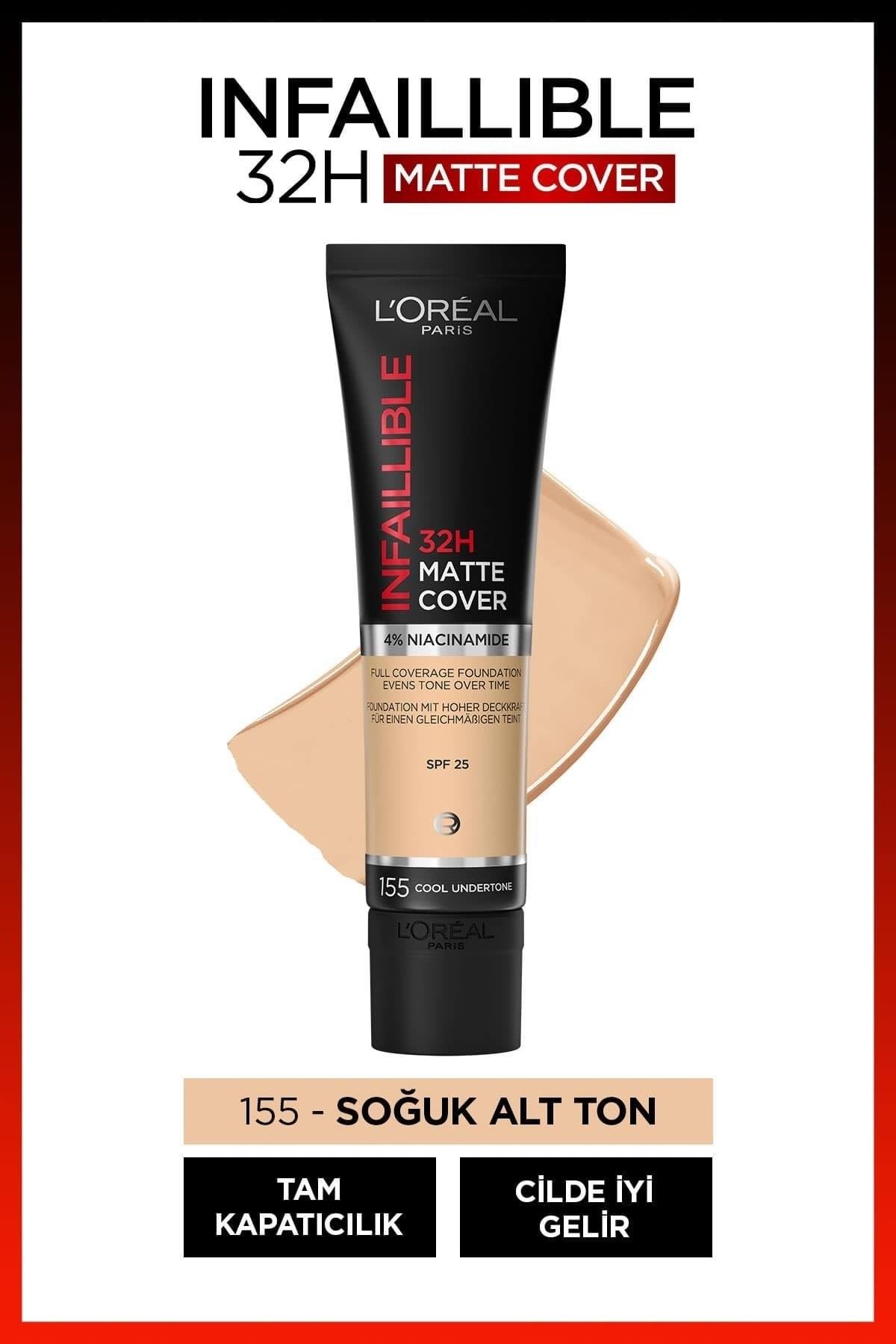 L'Oreal Paris Infaillible 32h Matte Cover Yüksek Kapatıcı Fondöten