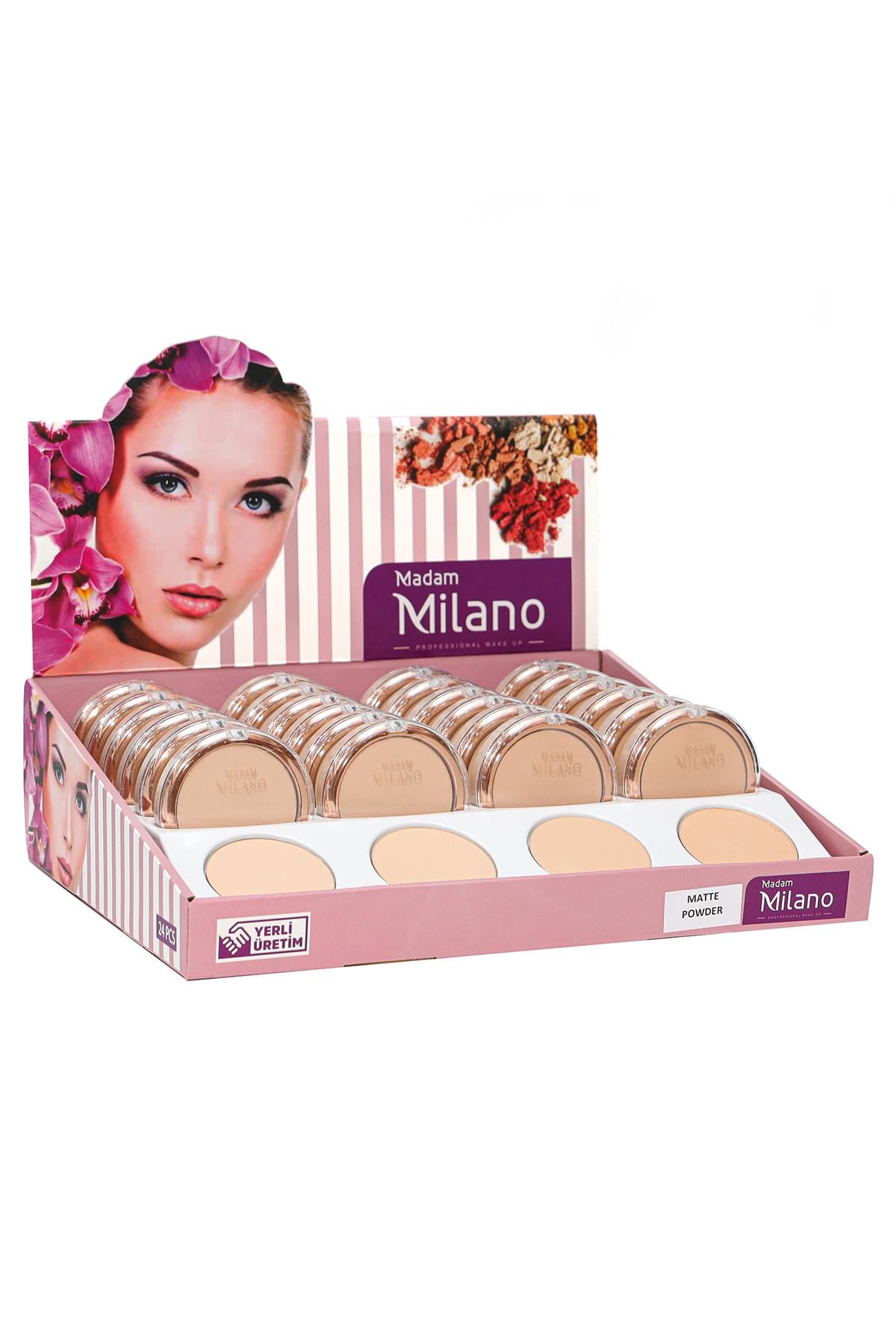 Madam Mılano Matte Pudra Aynalı 24'lü Paket