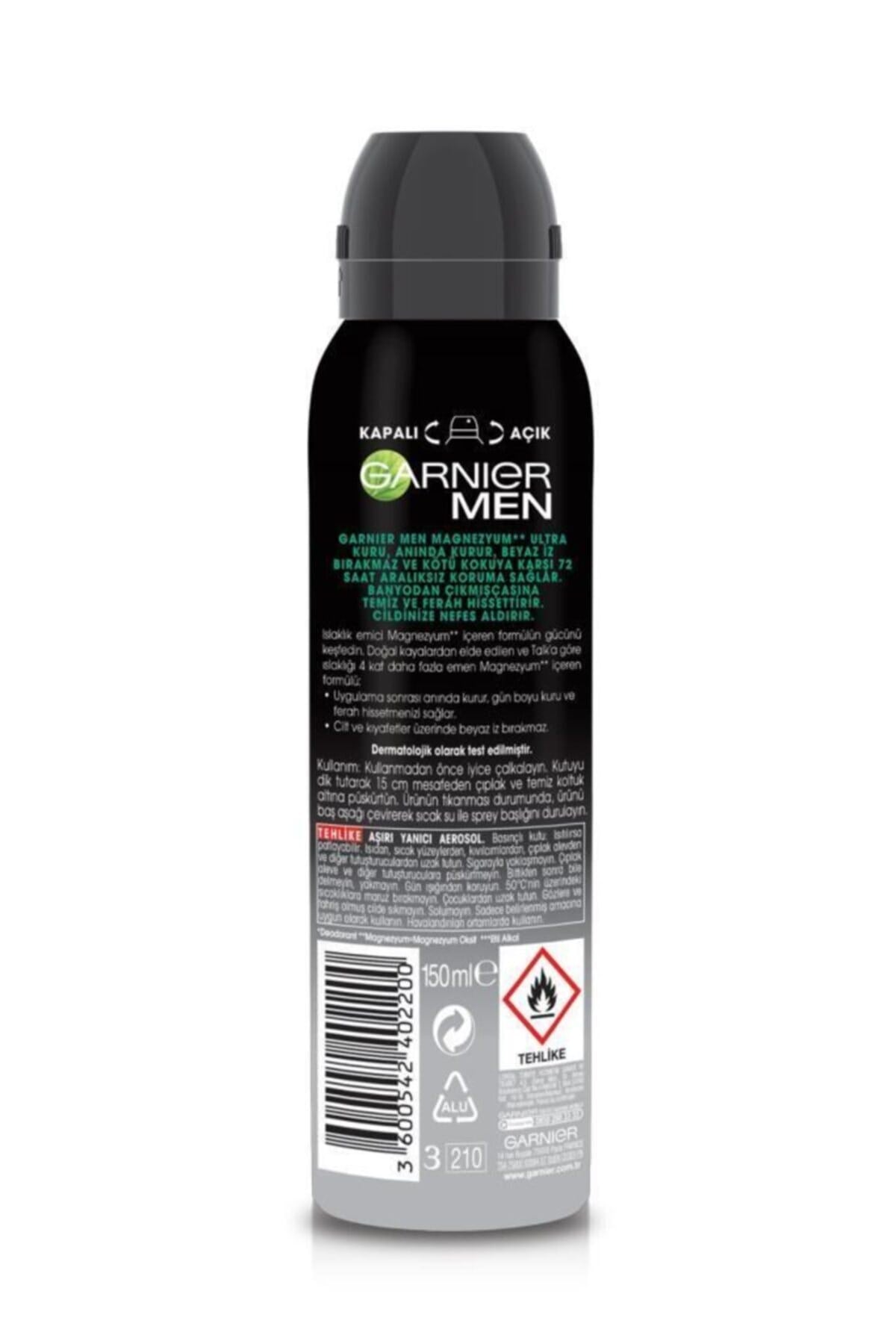 Men Magnezyum Ultra Kuru Sprey Deodorant
