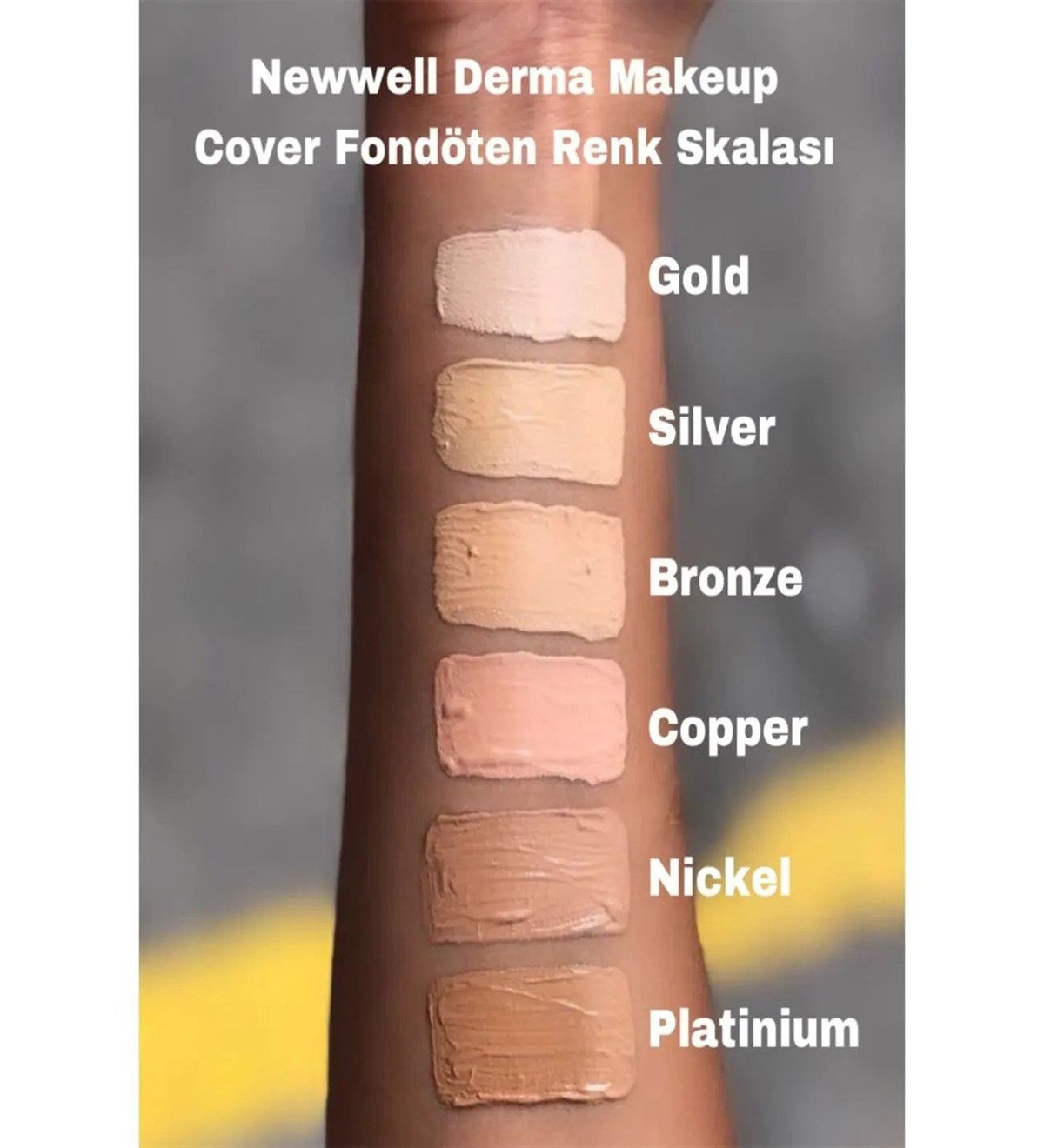 New Well Derma Make Up Cover 01 Gold Yoğun Kapatıcı Porselen Fondöten