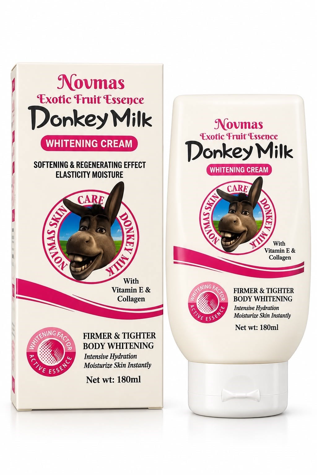Novmas Leke Karşıtı Eşek Sütlü Nemlendirici Vücut Kremi – Donkey Milk Body Cream 180 ml