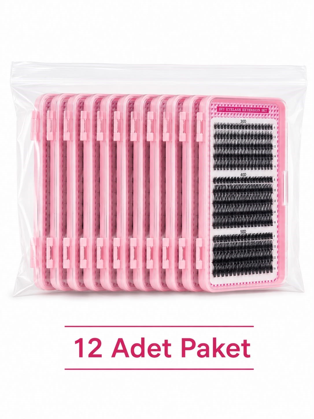 Ocean Takma Kirpik Seti 570 Adet, Yapıştırıcı, Sabitleyici, Takma Kirpik Cımbızı, Kirpik Fırçası 30D 40D 50D 60D 80D 100D