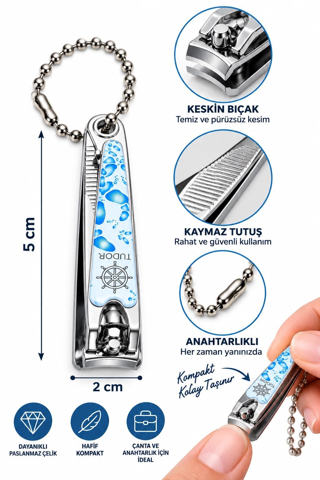 Renkli Tırnak Makası 5 cm – Keskin ve Dayanıklı Profesyonel Küçük Boy TD601