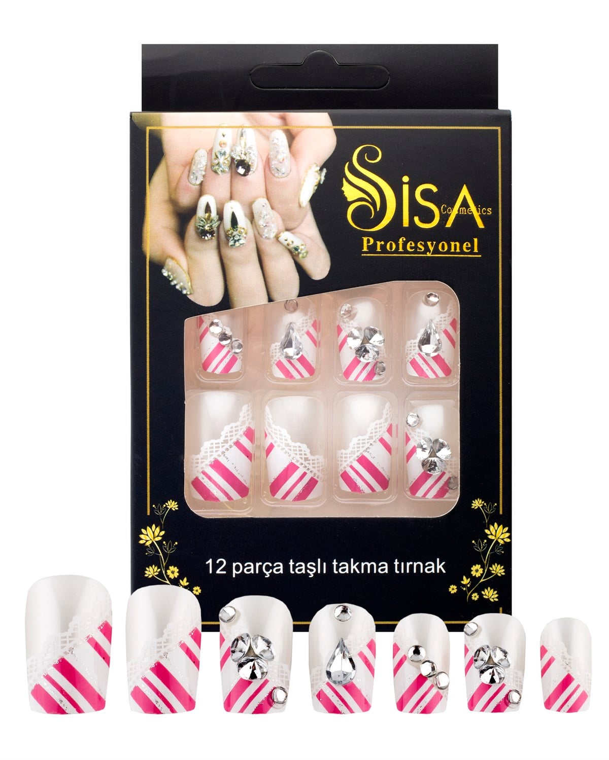 Sisa Taşlı Takma Tırnak B8