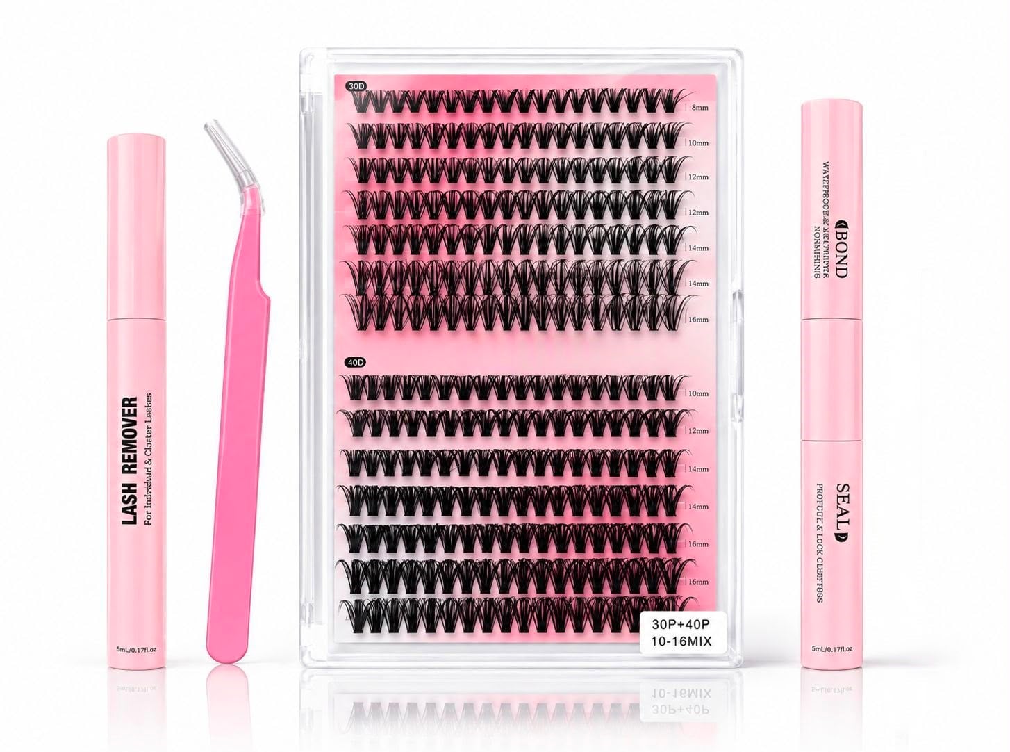 Takma Kirpik Seti 280'li Yapıştırıcı Sabitleyici Çıkarıcı Remover + Takma Kirpik Cımbızı+Tarama Fırçası 30D-40D