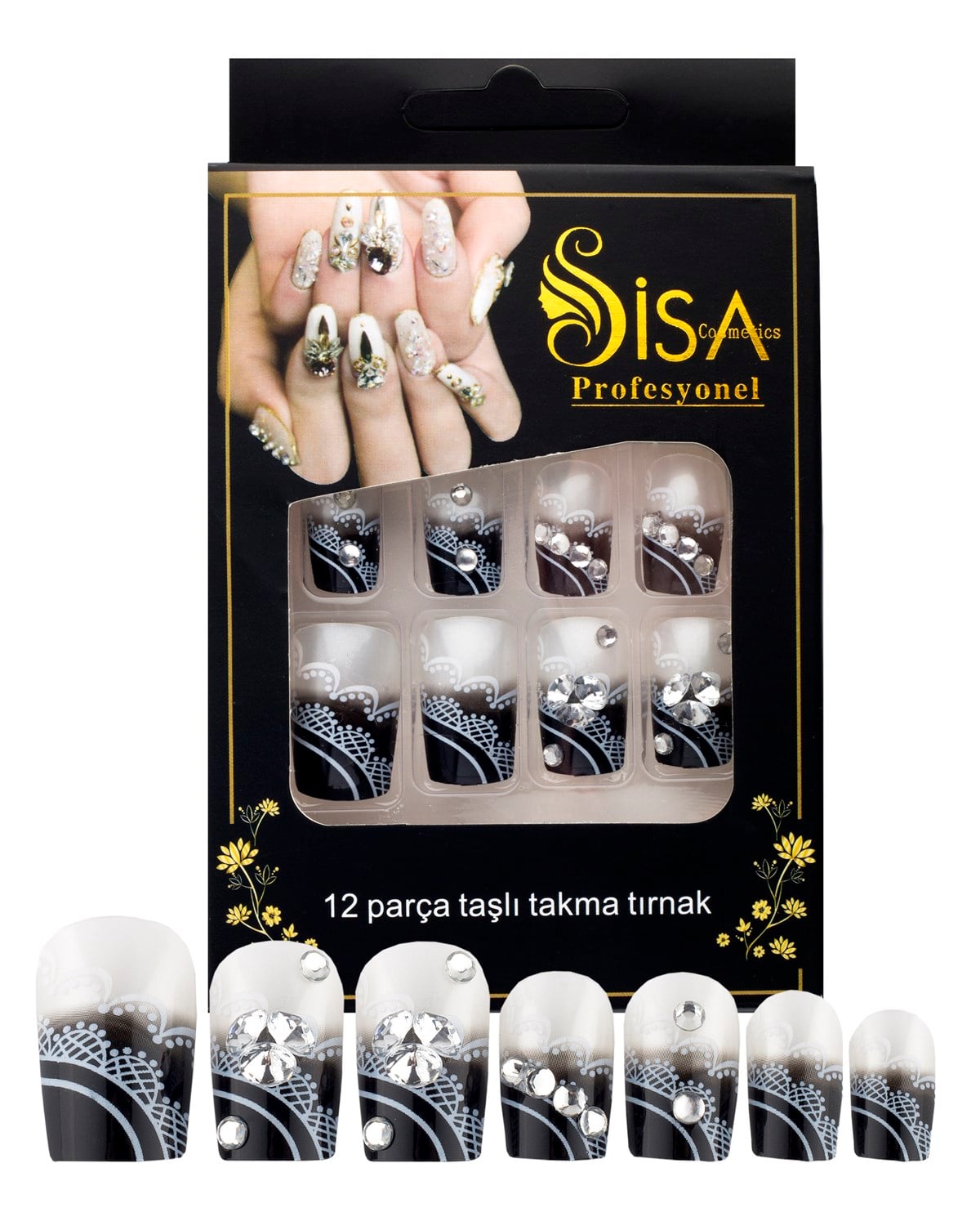 Taşlı Takma Tırnak A12