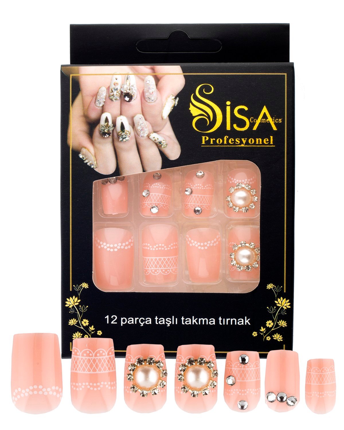 Taşlı Takma Tırnak B10