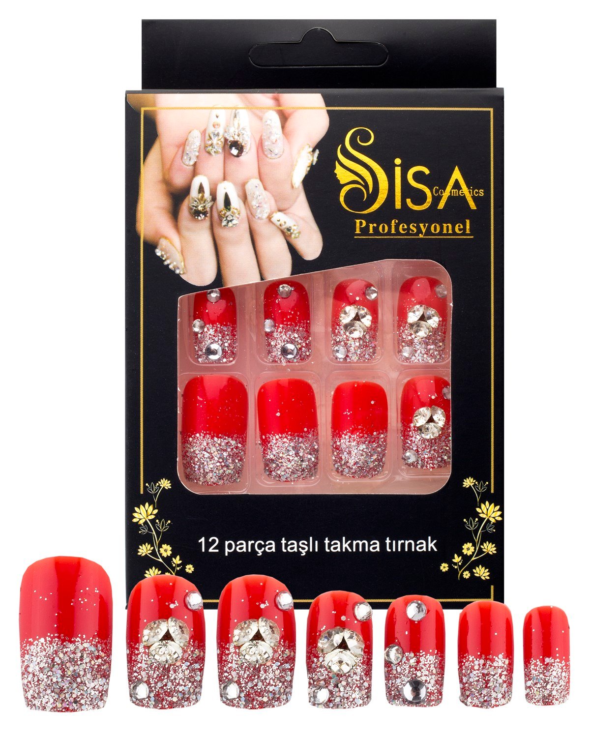 Taşlı Takma Tırnak B4