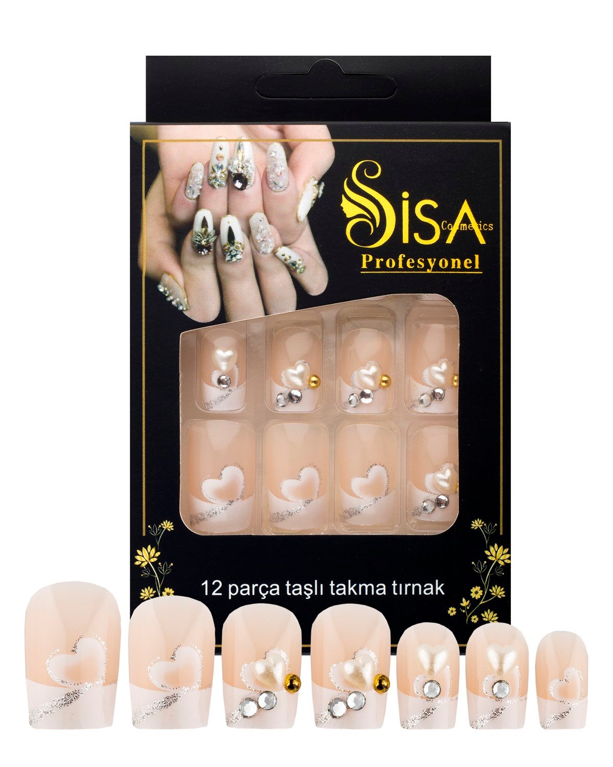 Taşlı Takma Tırnak C8