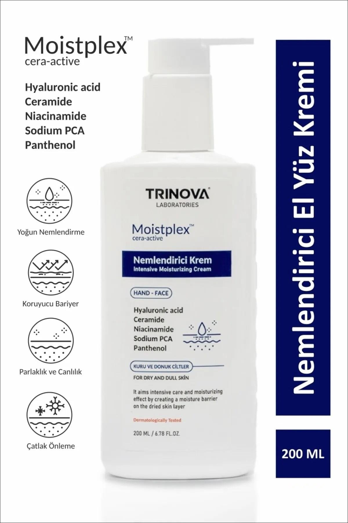 Trinova Ceramide Moisturizing Hand And Face Cream 200ml