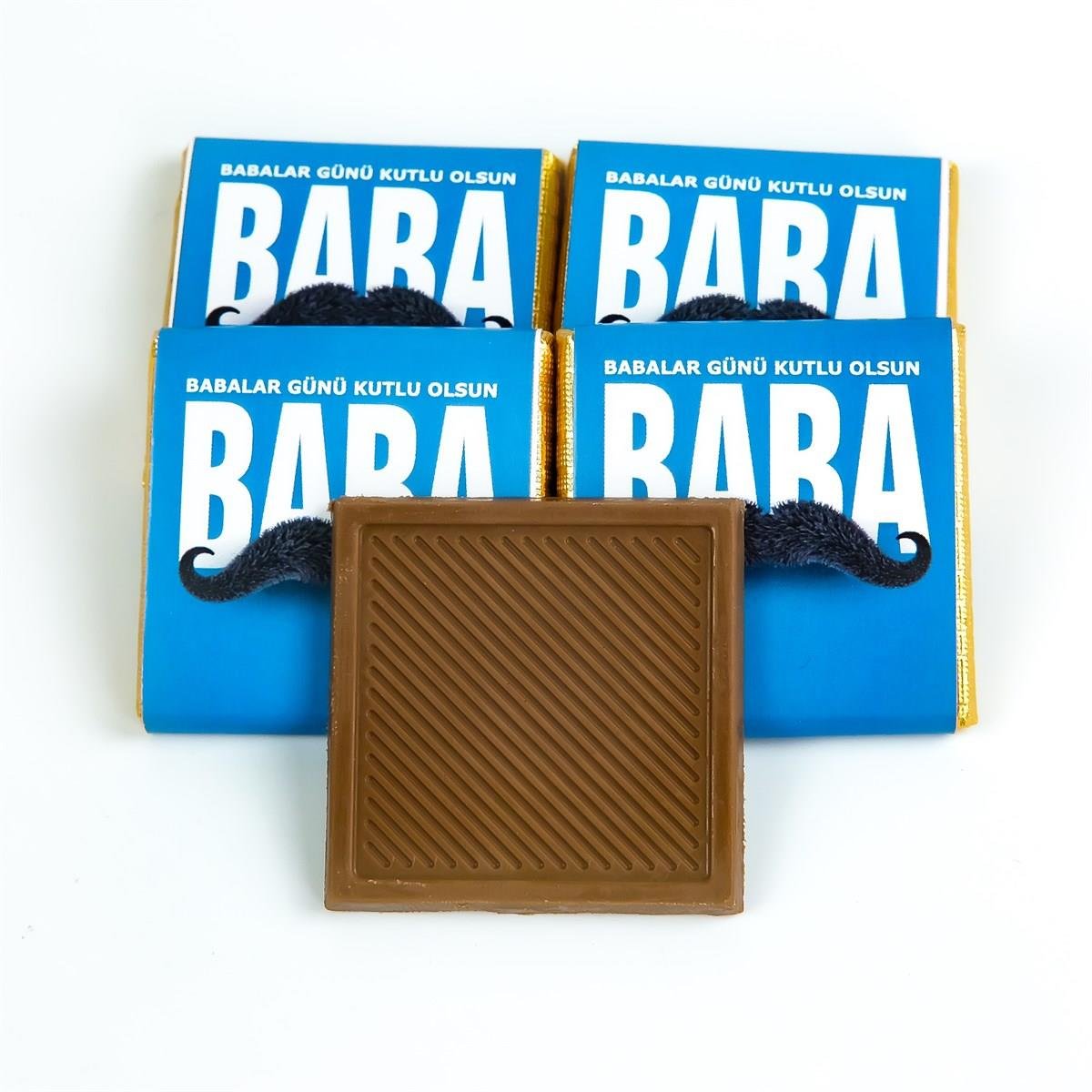 Babalar Günü Bıyık Desenli Madlen Çikolata (48 adet)