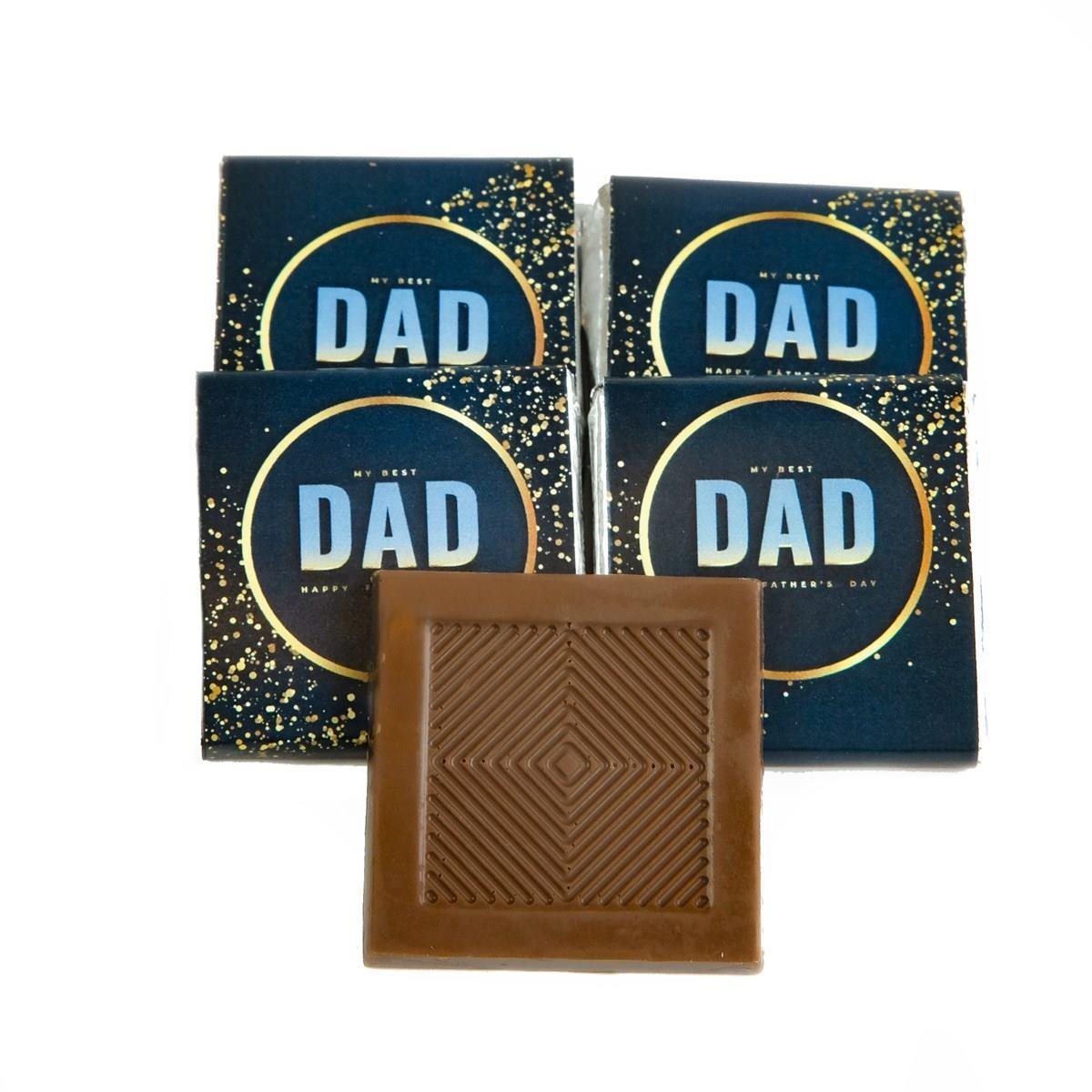 Babalar Günü Dad Desenli Metal Kutu (80 Adet Napoliten Çikolata))