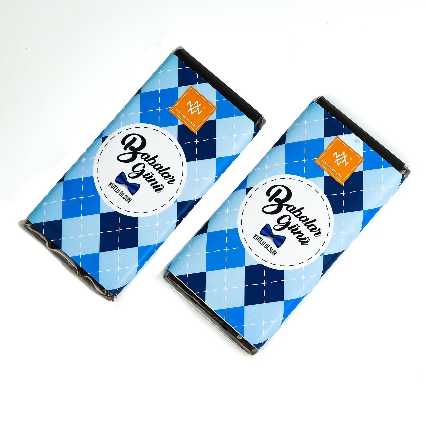 Babalar Günü Damalı Süveter Tasarım Tablet Çikolata
