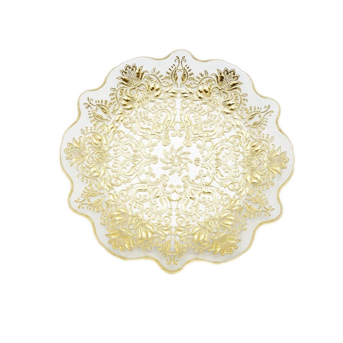 Cam Tepside Yaldızlı Dekorlu Çikolata Söz Nişan Tepsisi 1000g