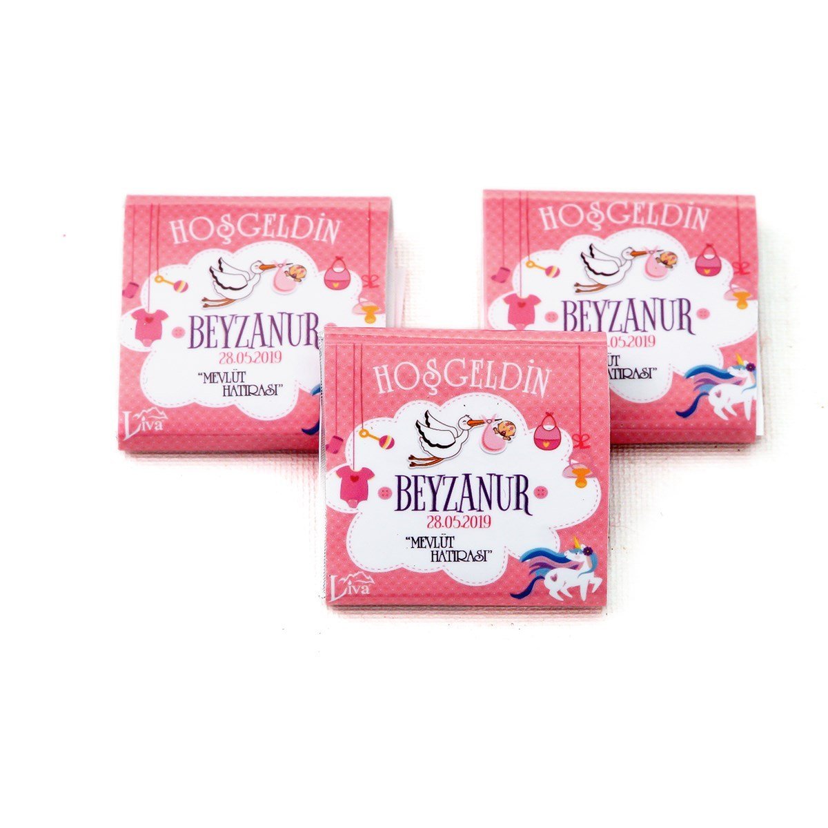 Dökme İsimli Napoliten Çikolata Kız Bebek