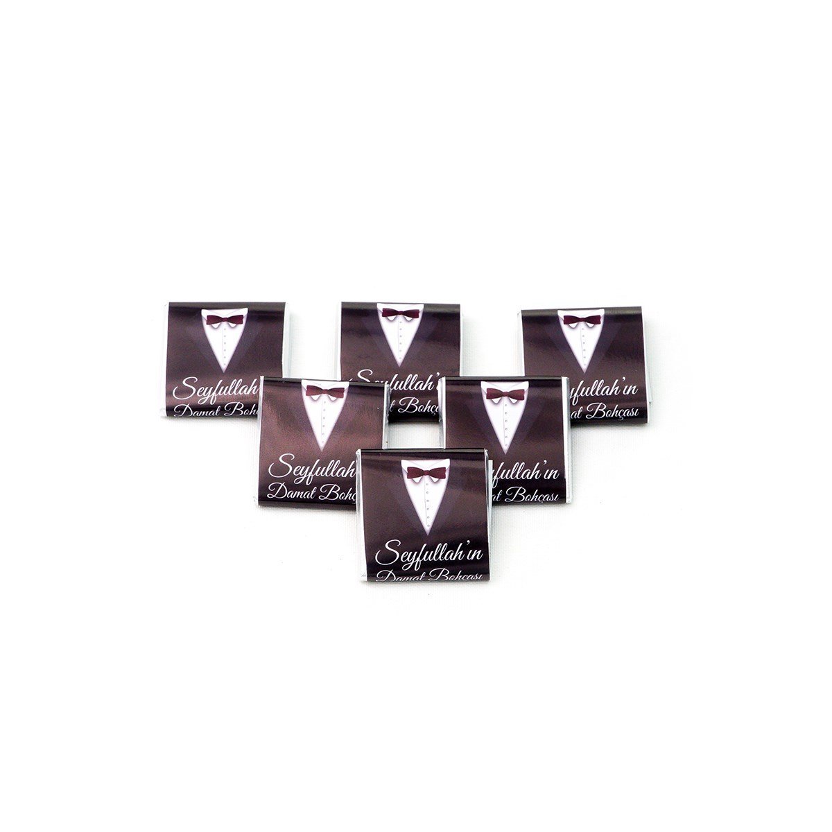 Dökme İsimli Sütlü Napoliten Çikolata Damat Bohçası