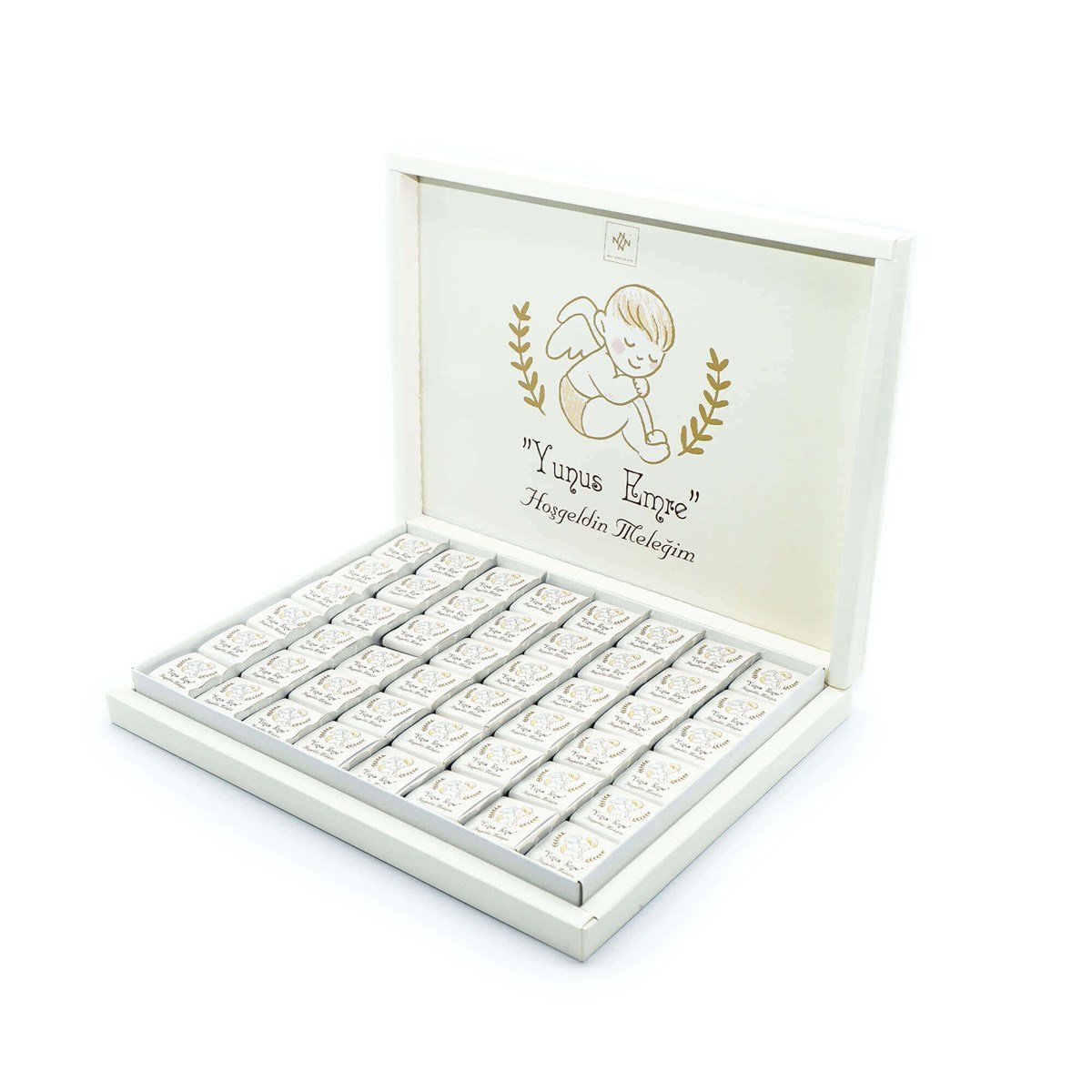 Erkek Bebek Çikolatası 144 Adet Napoliten Çikolata Melek