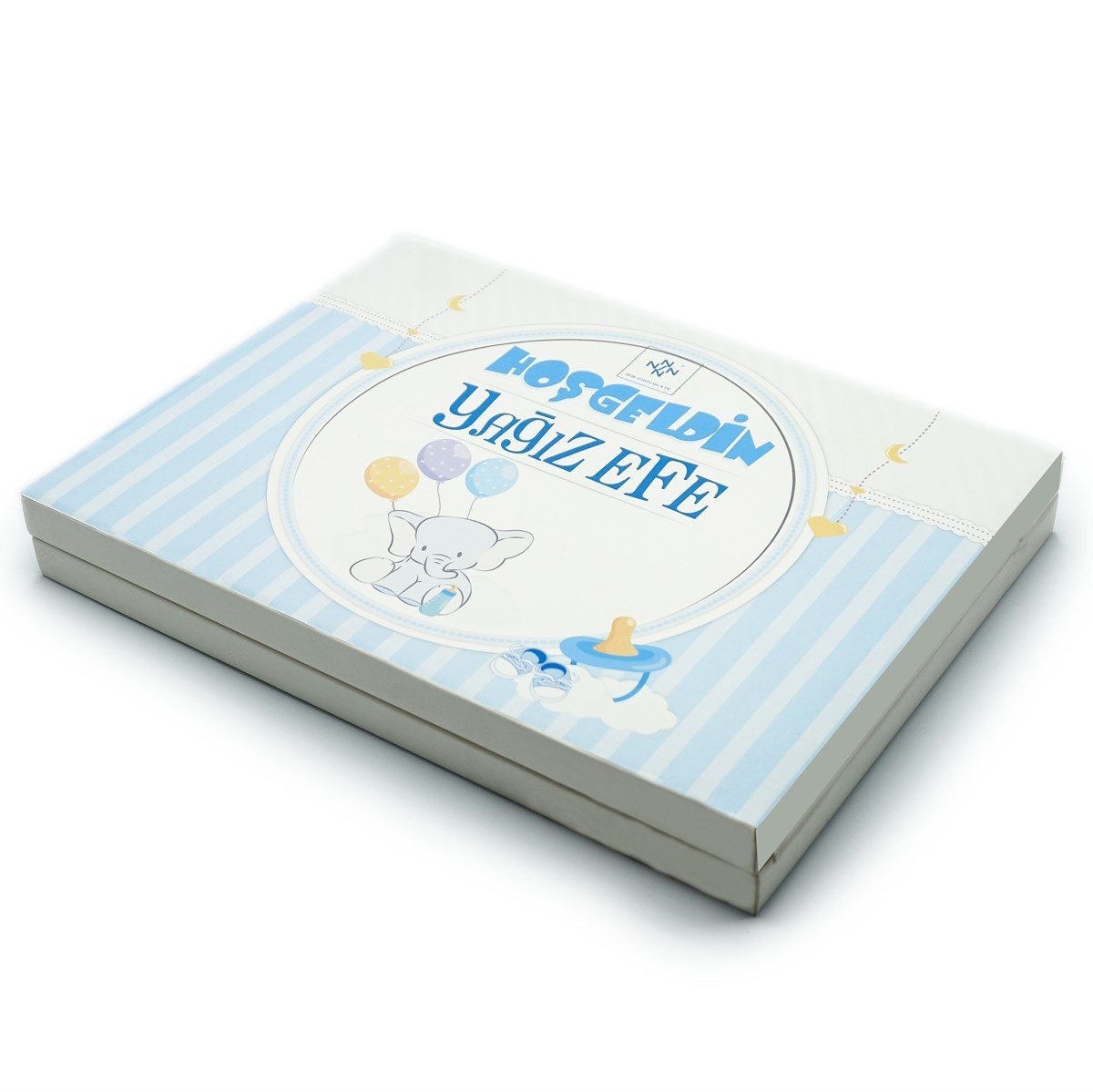 Erkek Bebek Çikolatası 144 Adet Napoliten Çikolata Mavi Fil