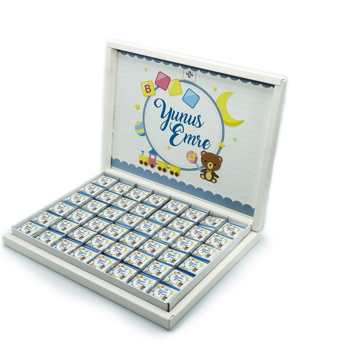 Erkek Bebek Çikolatası 144 Adet Napoliten Çikolata Ayıcık