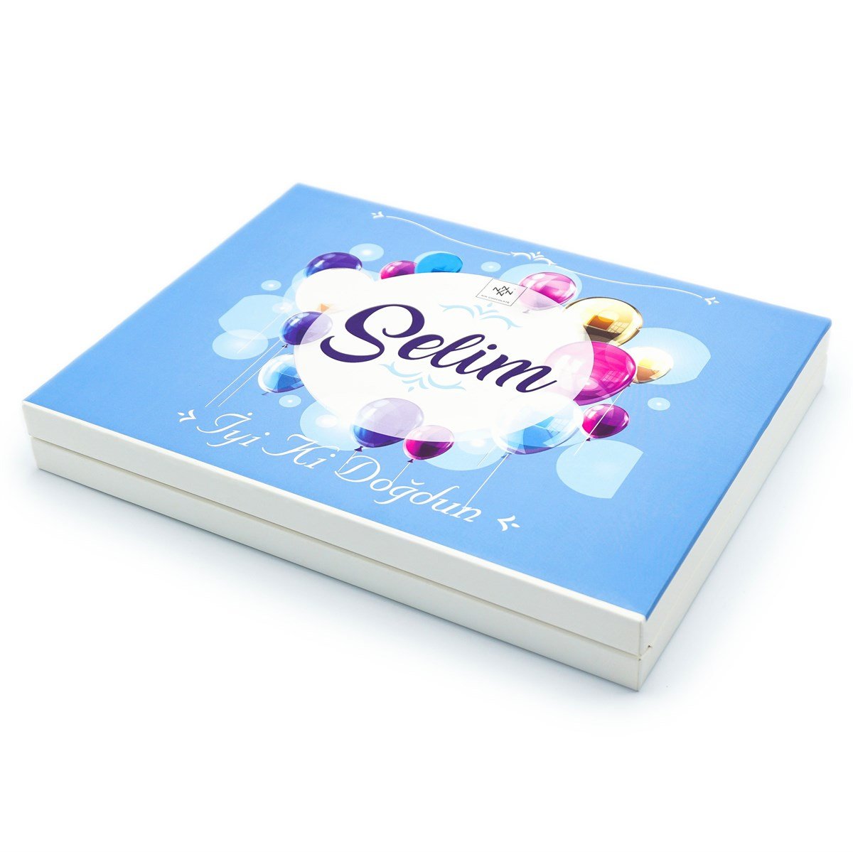 Erkek Bebek Çikolatası 144 Adet Napoliten Çikolata Mavi Balon