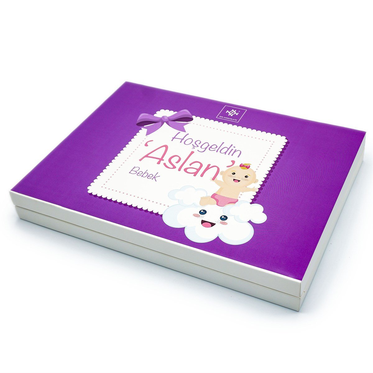 Erkek Bebek Çikolatası 144 Adet Napoliten Çikolata Mor