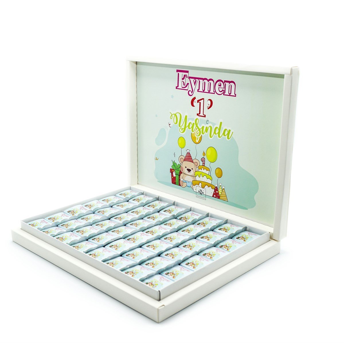 Erkek Bebek Çikolatası 144 Adet Napoliten Çikolata 1 Yaş