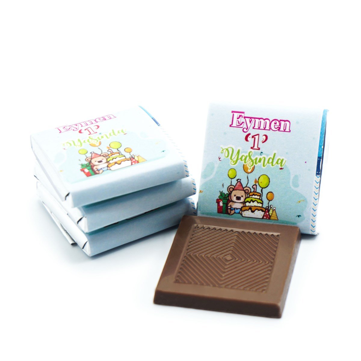 Erkek Bebek Çikolatası 162 Adet Napoliten Çikolata 1 Yaş