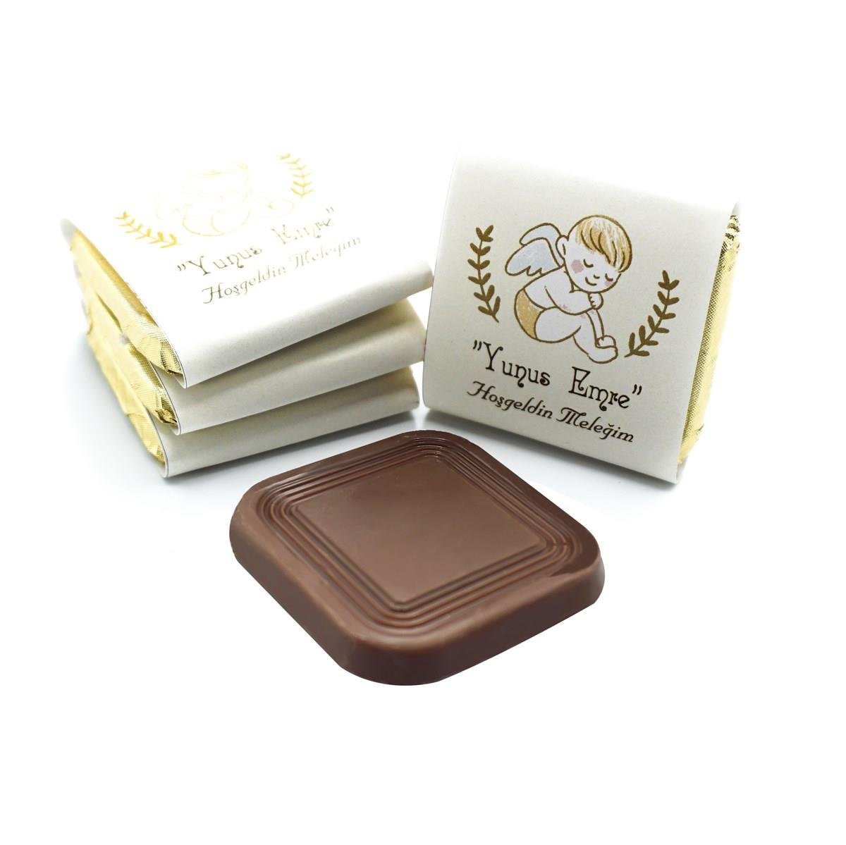 Erkek Bebek Çikolatası 48 Adet Madlen Çikolata Melek