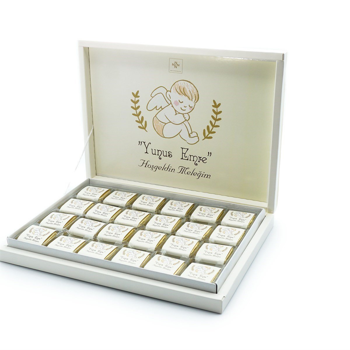 Erkek Bebek Çikolatası 72 Adet Madlen Çikolata Melek