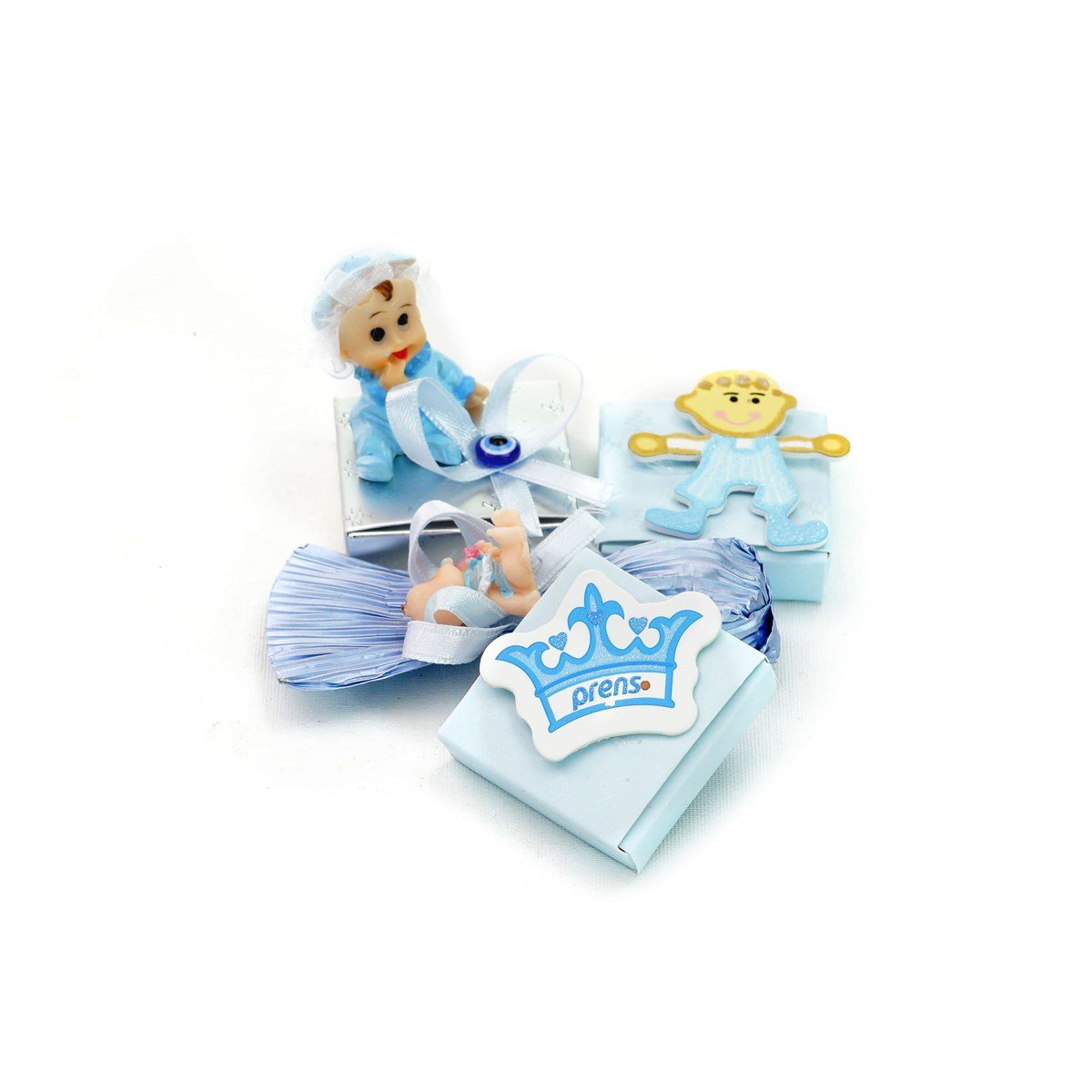 Erkek Bebek Çikolatası Dekorlu Bebek Çikolatası (46 Adet)