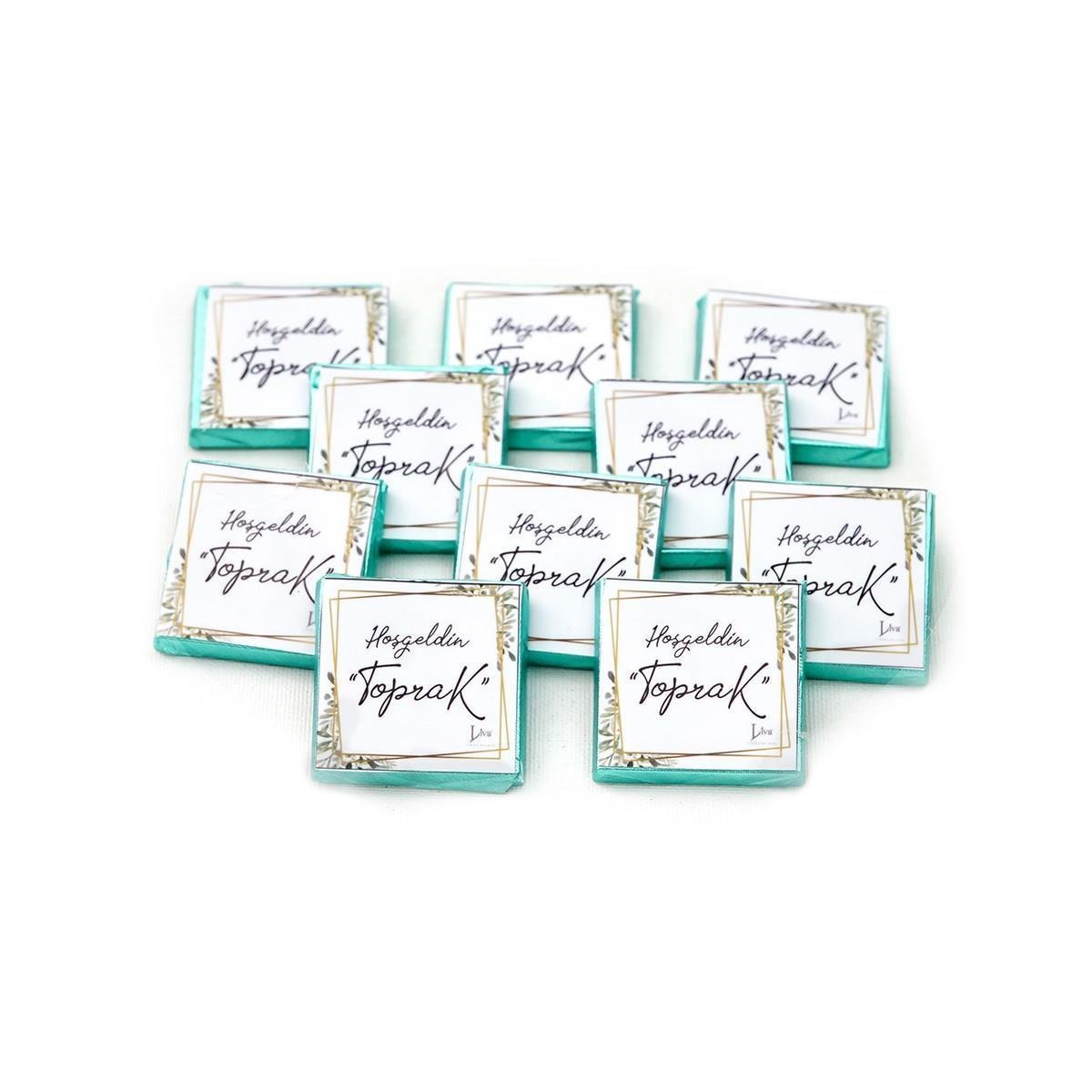 Erkek Bebek Çikolatası Dökme Bebek Çikolatası Yaldızlı Mavi (170 Adet Madlen)