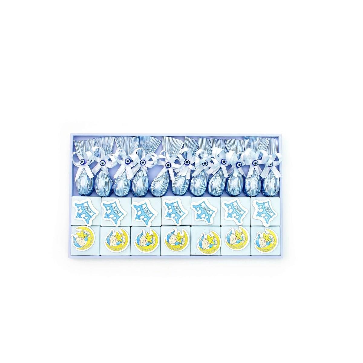 Erkek Bebek Çikolatası El Yapımı Bebek Çikolatası Kutulu (25 Adet)