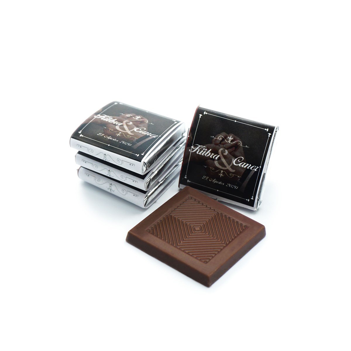 İsme Özel Söz Nişan Çikolatası 144 Adet Napoliten Yüzük