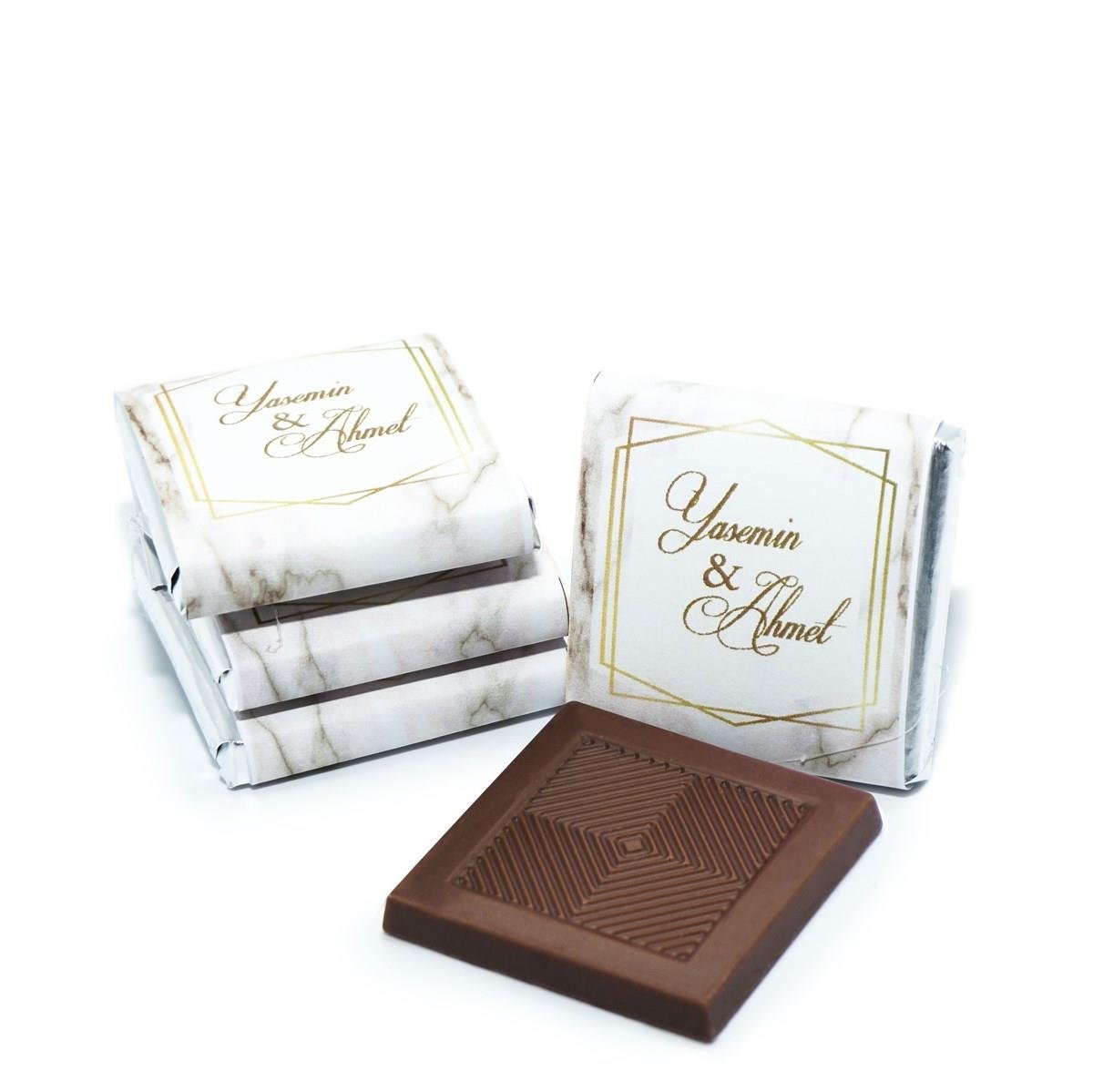 İsme Özel Söz Nişan Çikolatası 162 Adet Napoliten Mermer
