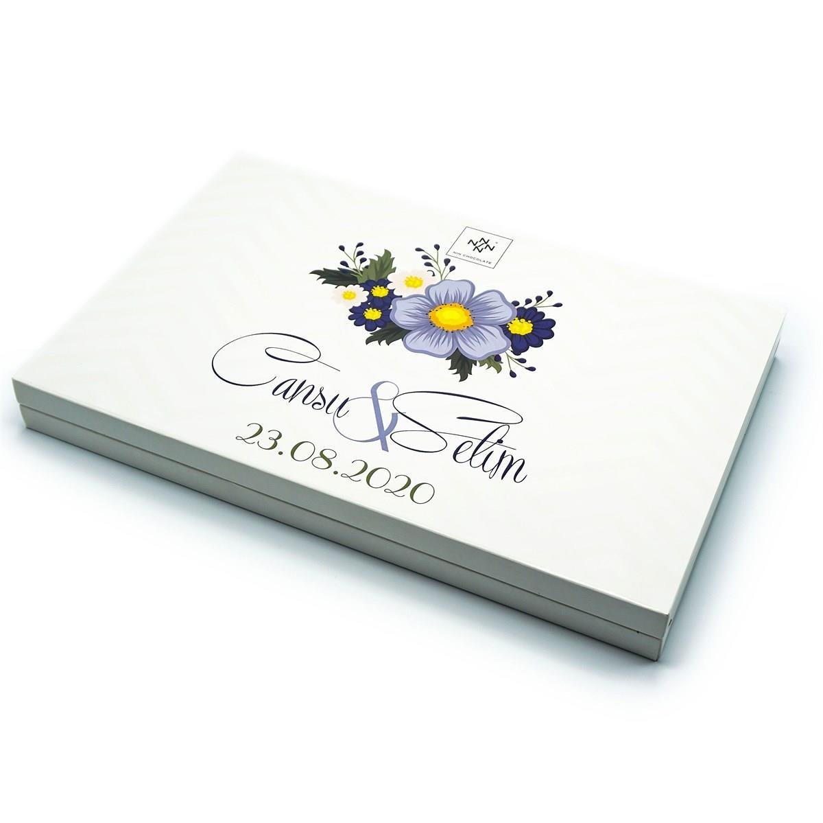 İsme Özel Söz Nişan Çikolatası 162 Adet Napoliten Çiçekli