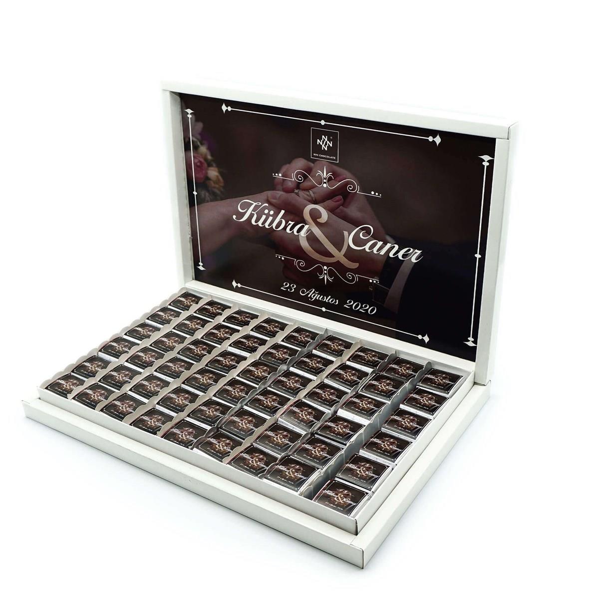 İsme Özel Söz Nişan Çikolatası 162 Adet Napoliten Yüzük