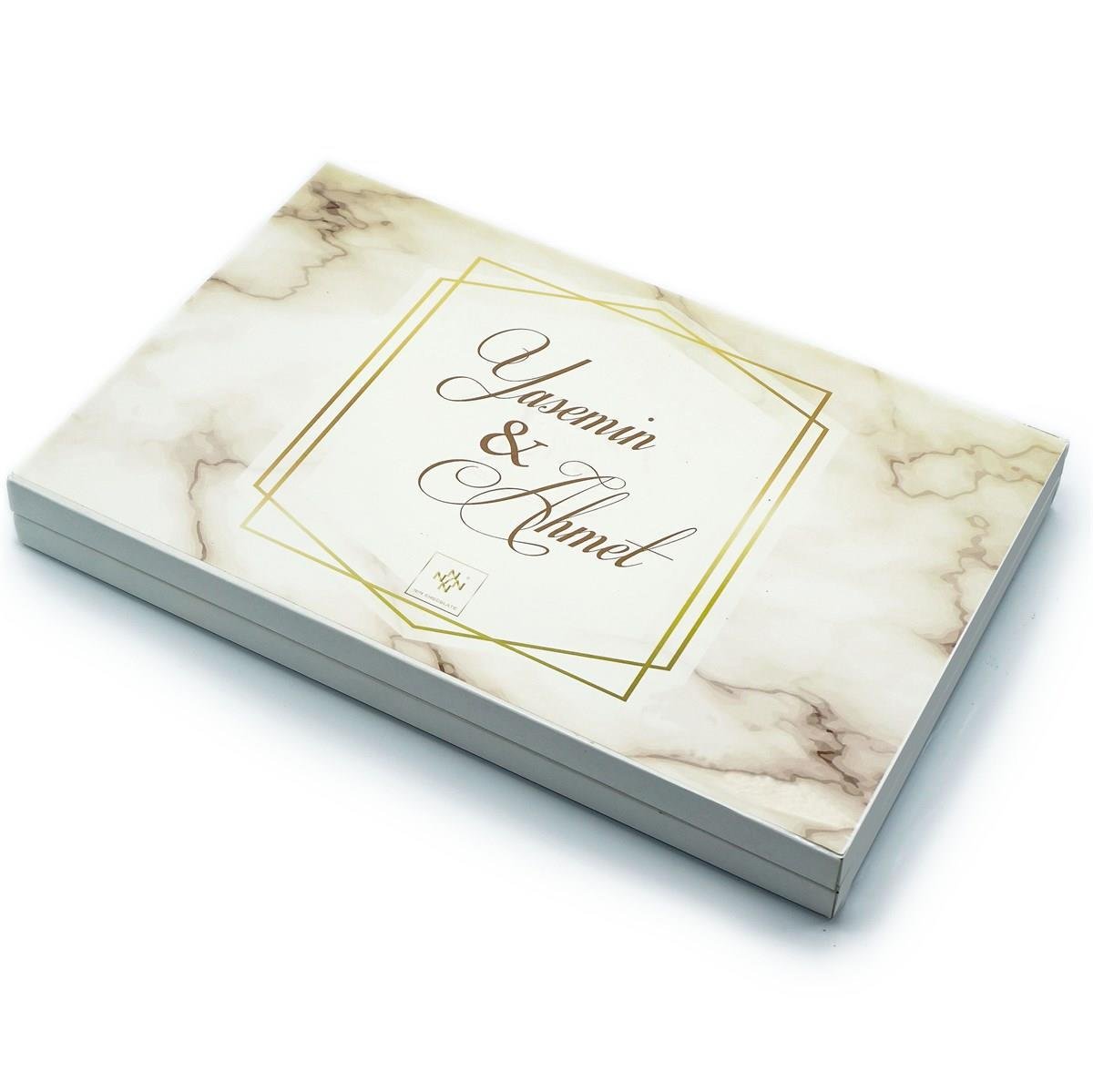 İsme Özel Söz Nişan Çikolatası 162 Adet Napoliten Mermer