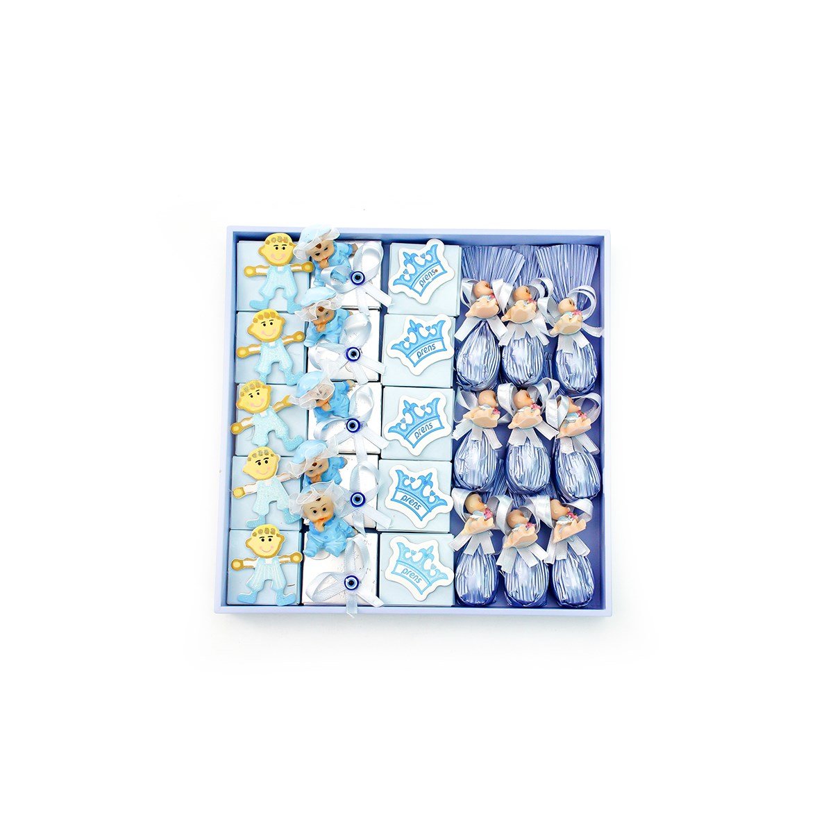 Karışık Dekorlu Hediyelik Kutu Mavi