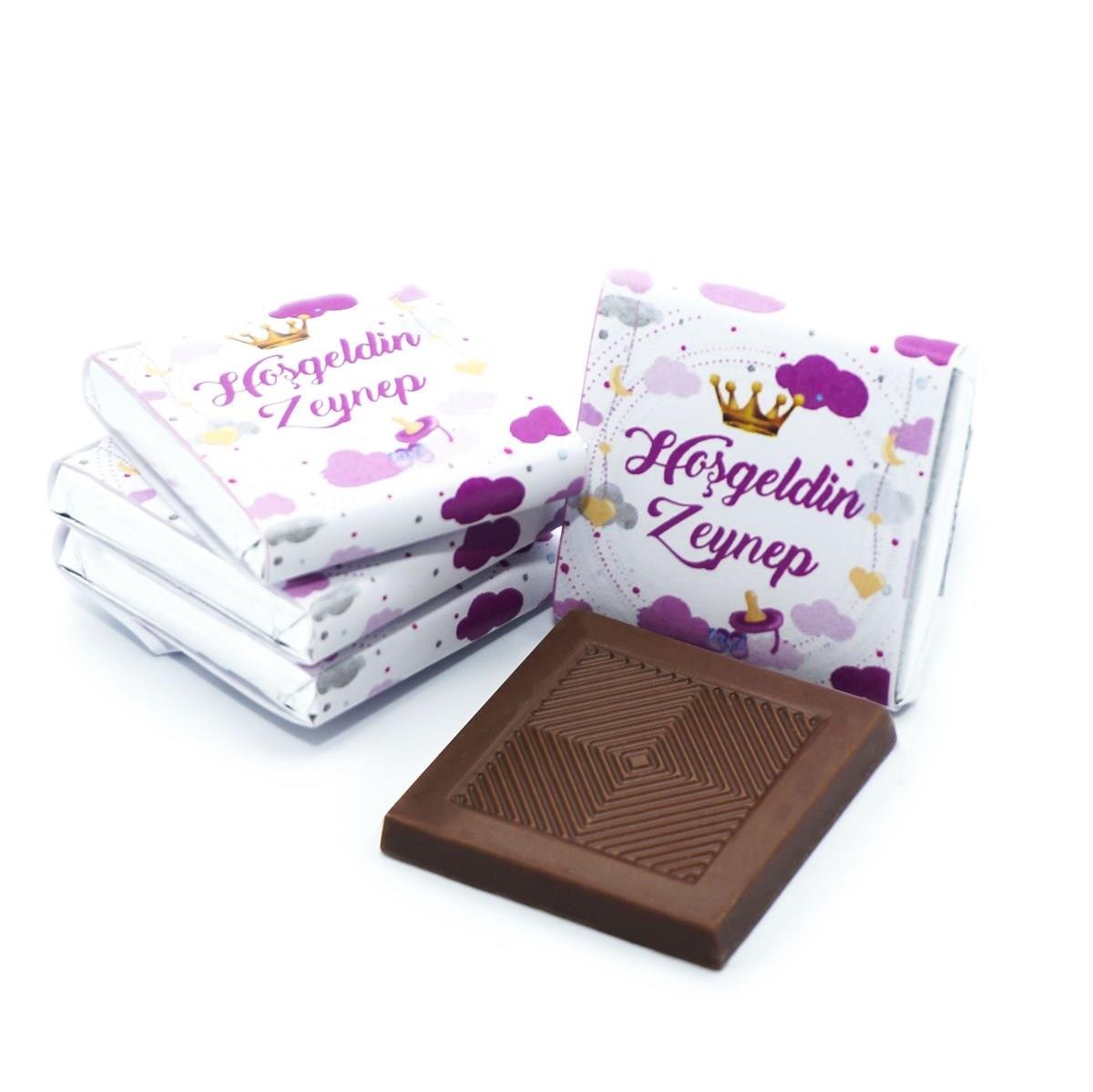 Kız Bebek Çikolatası 162 Adet Napoliten Çikolata Pembe Taç