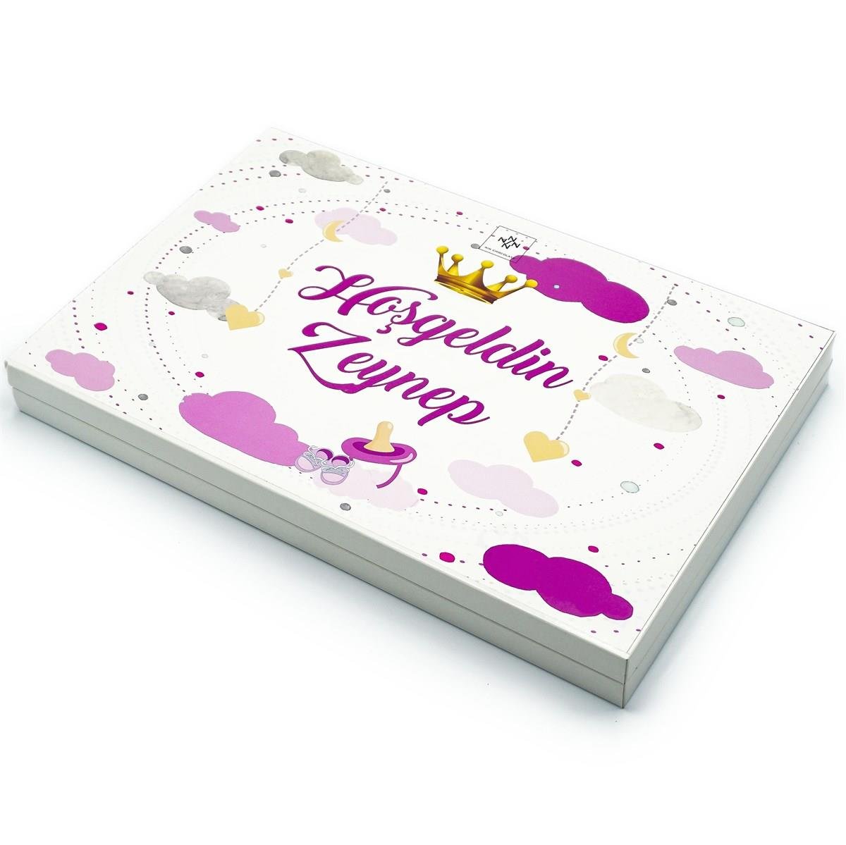 Kız Bebek Çikolatası 162 Adet Napoliten Çikolata Pembe Taç