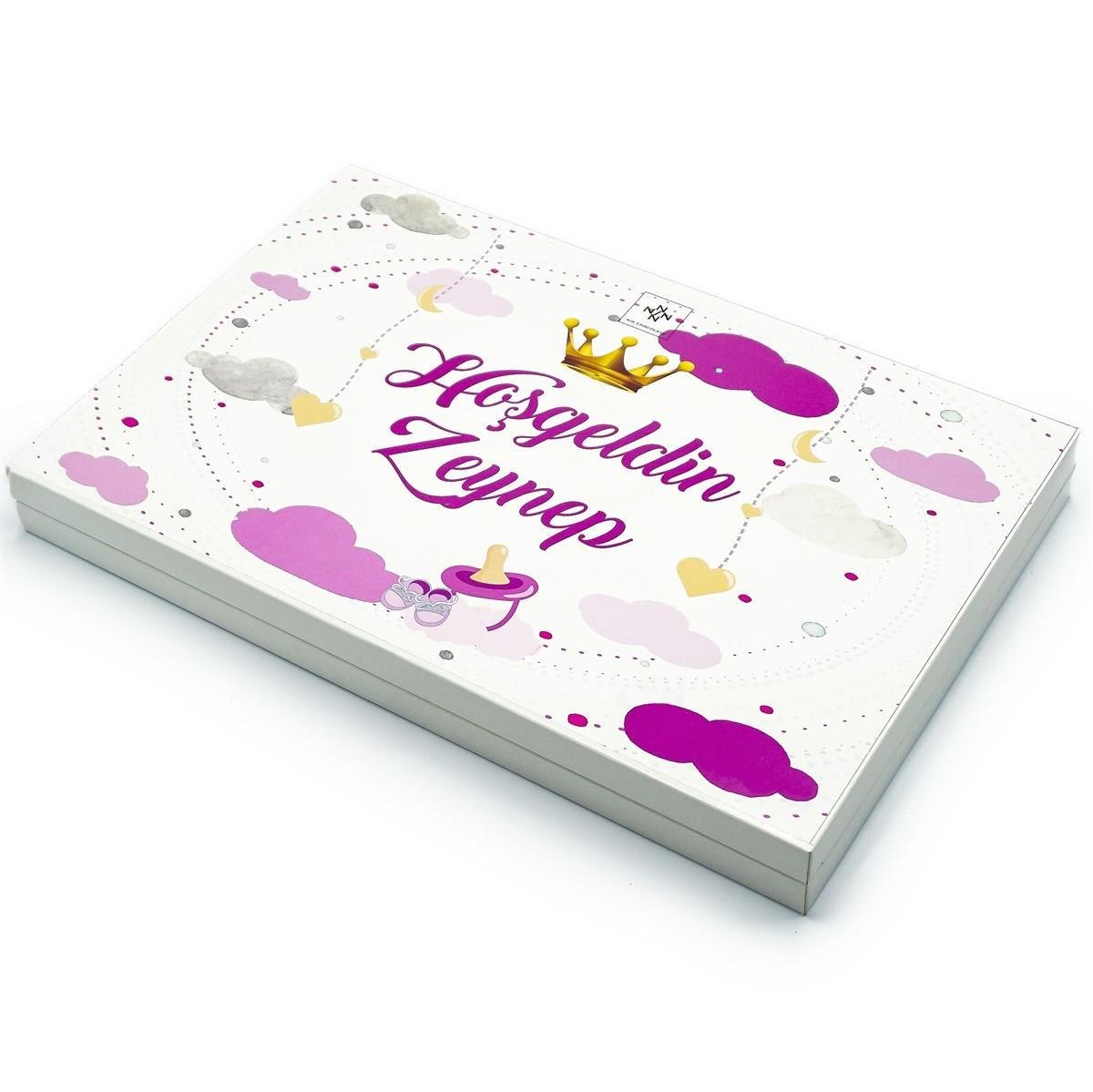 Kız Bebek Çikolatası 162 Adet Napoliten Çikolata Pembe Taç