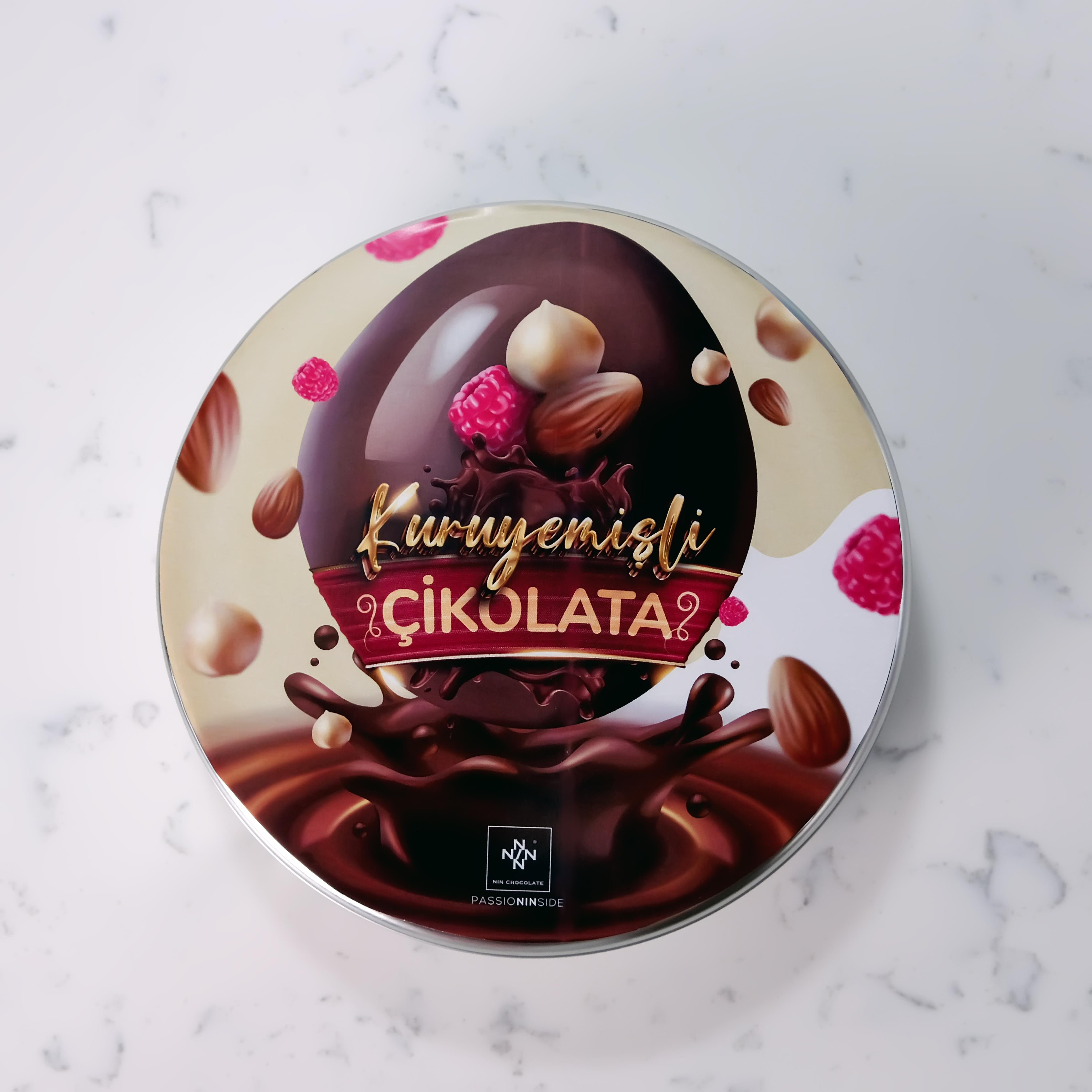 Kuruyemişli Çikolata Bitter Metal Kutu 550 gr