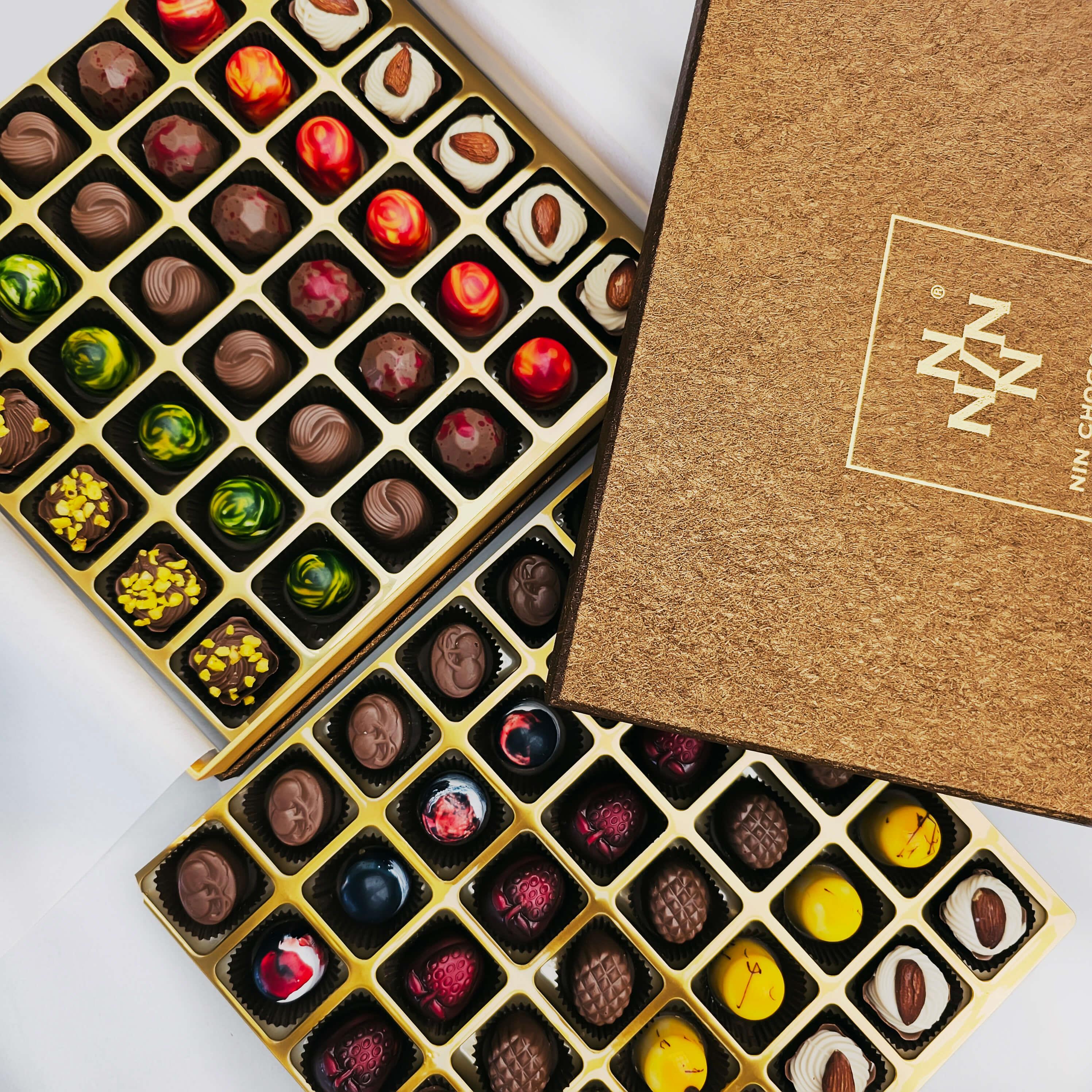 Nin Açık Kahverengi Kutu Spesiyal Çikolata 72 Adet