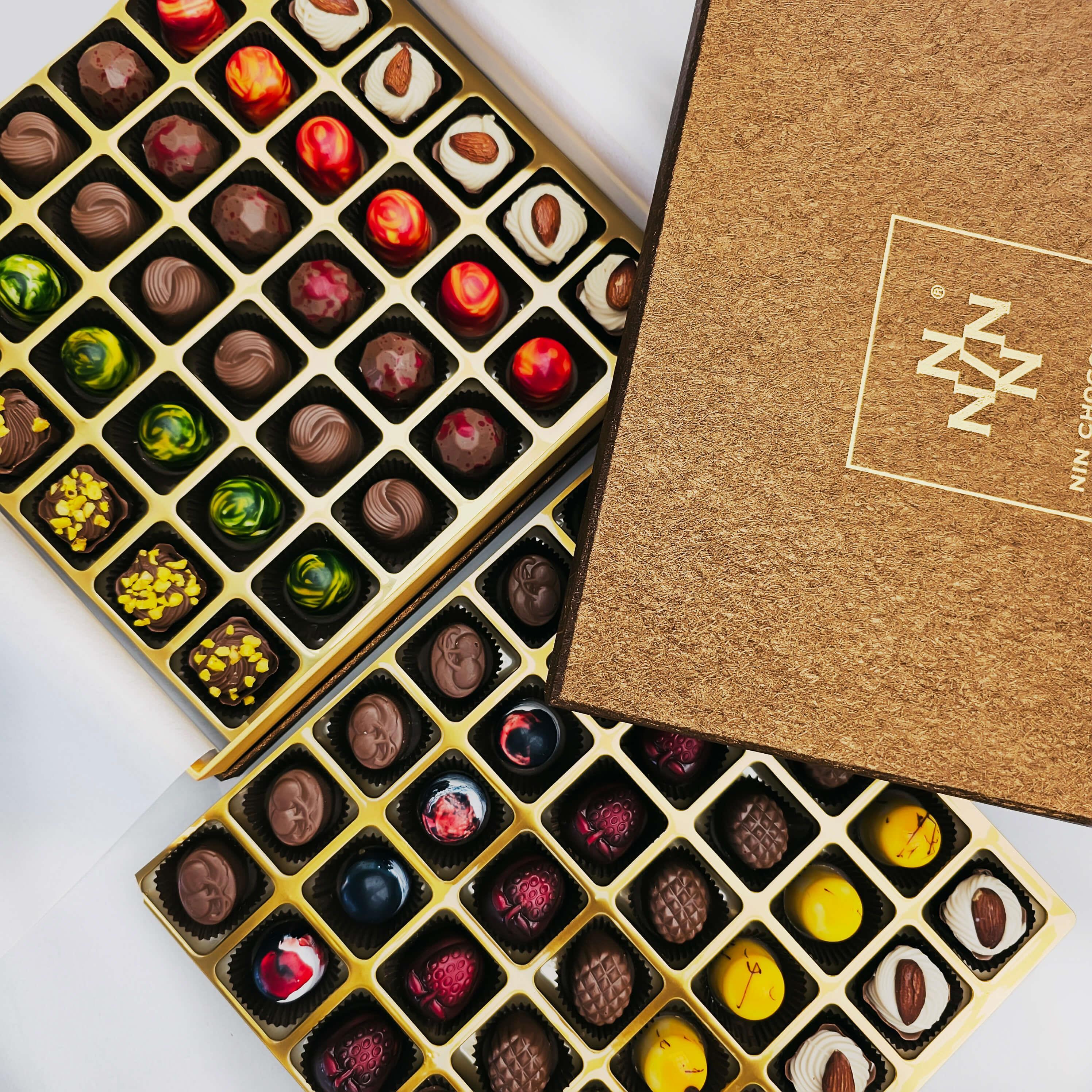 Nin Açık Kahverengi Kutu Spesiyal Çikolata 72 Adet