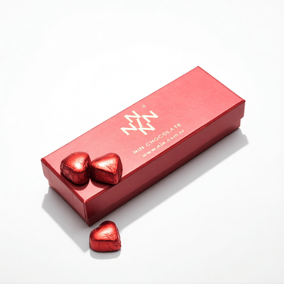 Nin Chocolate Kırmızı Kalp Çikolata Kutusu 12 Adet