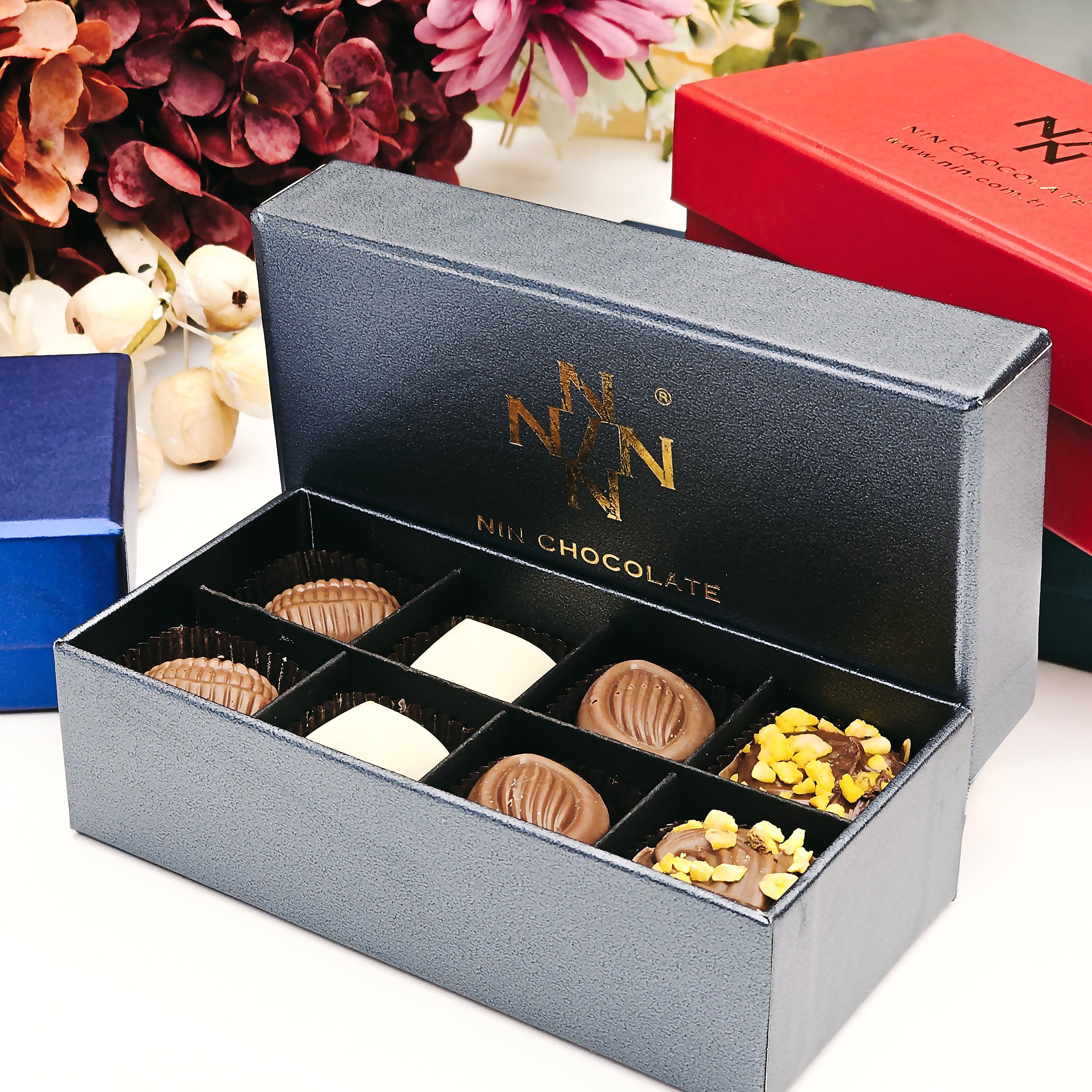 Nin Çikolata Gri Makam Kutu Spesiyal Çikolata 8  Adet